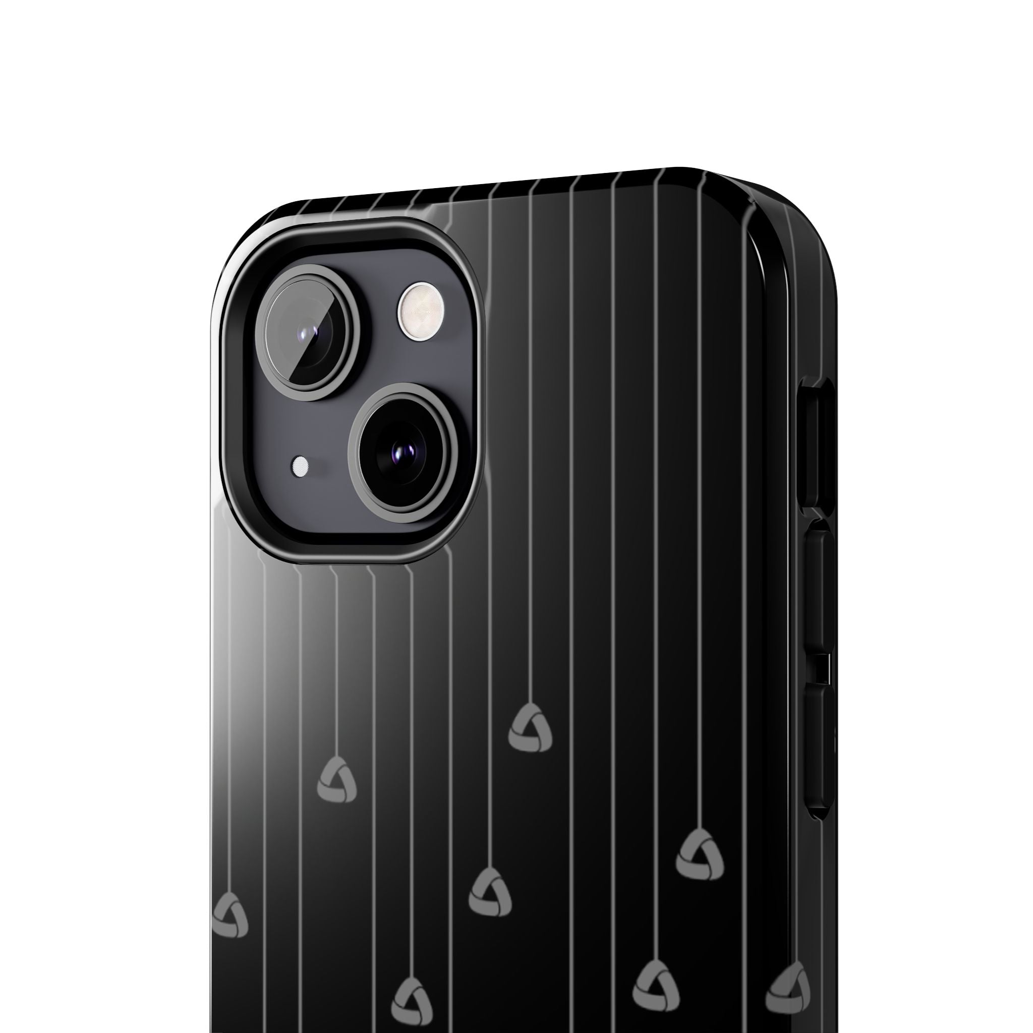 Tough Phone Case — Minimal Black Droplet Pattern, Protective Gloss Finish