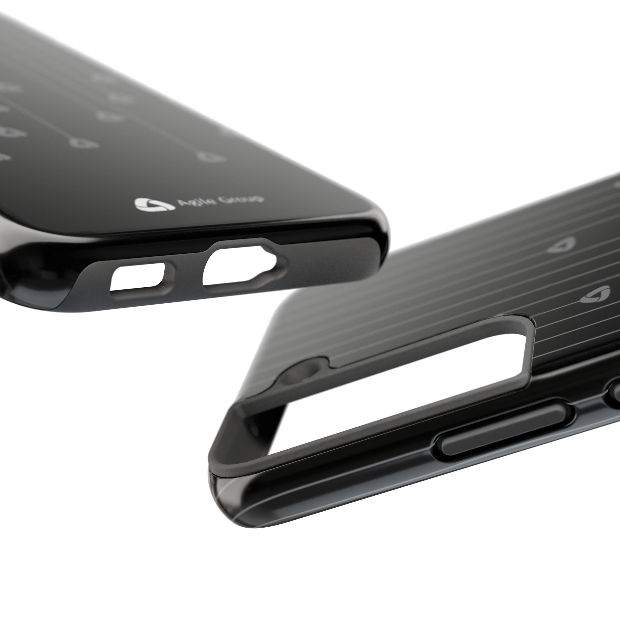 Tough Phone Case — Minimal Black Droplet Pattern, Protective Gloss Finish