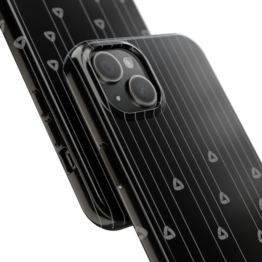 Tough Phone Case — Minimal Black Droplet Pattern, Protective Gloss Finish