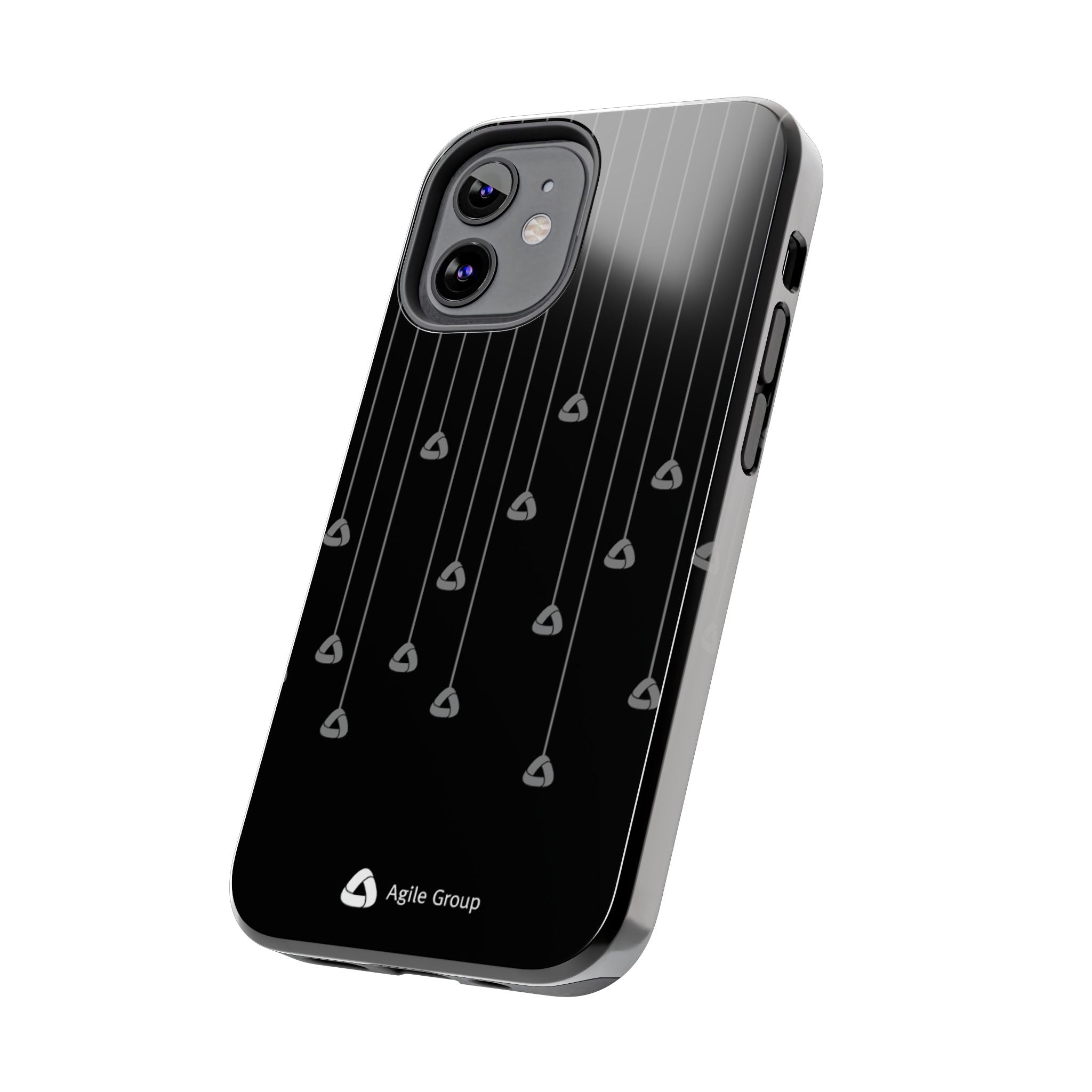 Tough Phone Case — Minimal Black Droplet Pattern, Protective Gloss Finish