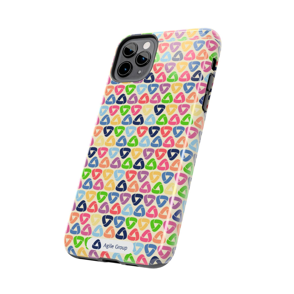 Colorful Geometric Pattern Tough Phone Case — Protective iPhone Cover