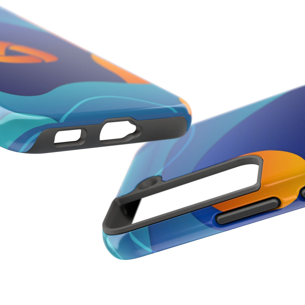 Abstract Blue Orange Wave phone case | Tough Phone Cases
