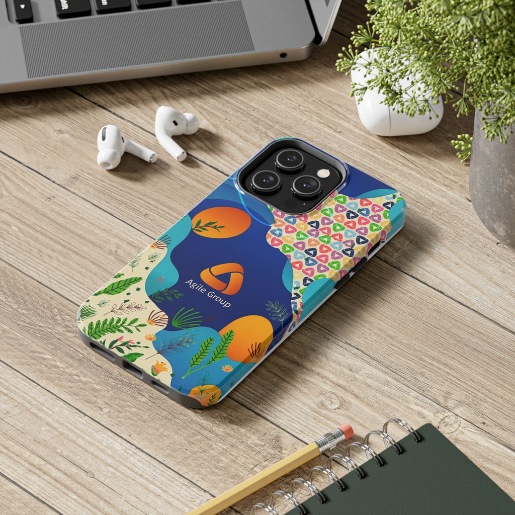 Agile Group Branded Tough Phone Case — Colorful Botanical Logo Design