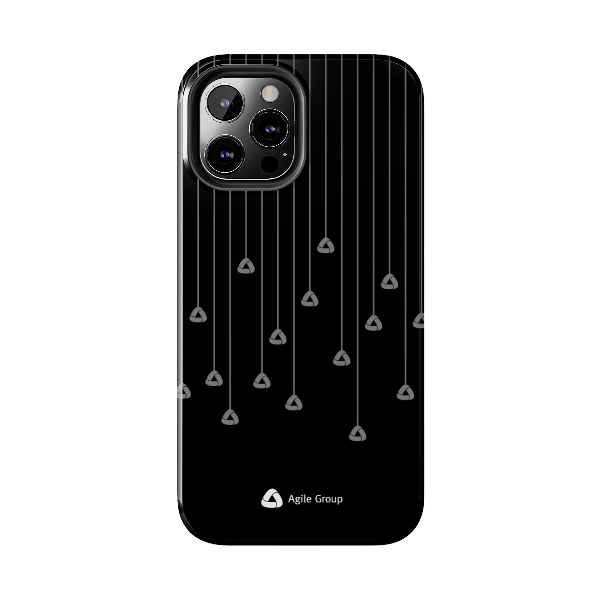 Tough Phone Case — Minimal Black Droplet Pattern, Protective Gloss Finish