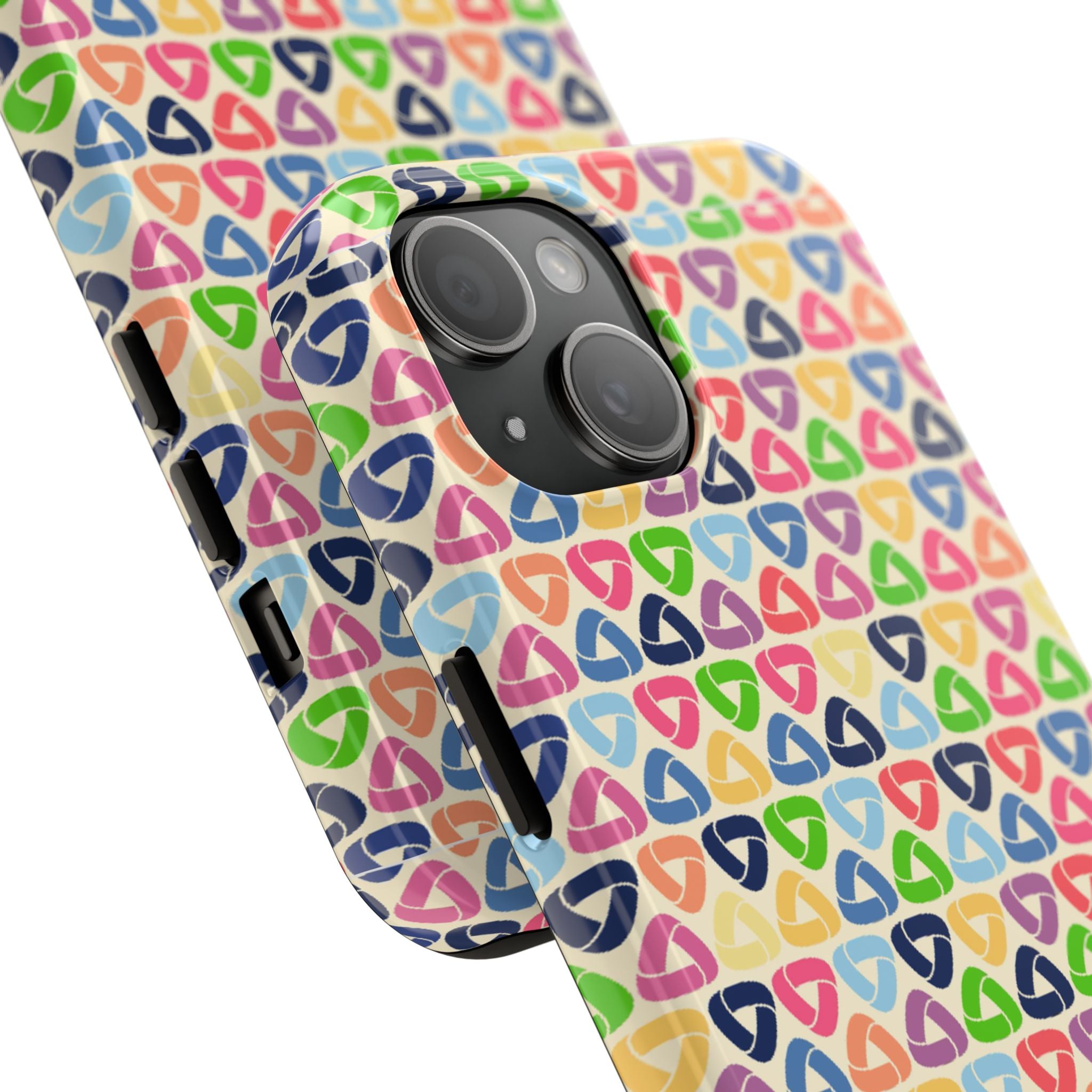 Colorful Geometric Pattern Tough Phone Case — Protective iPhone Cover