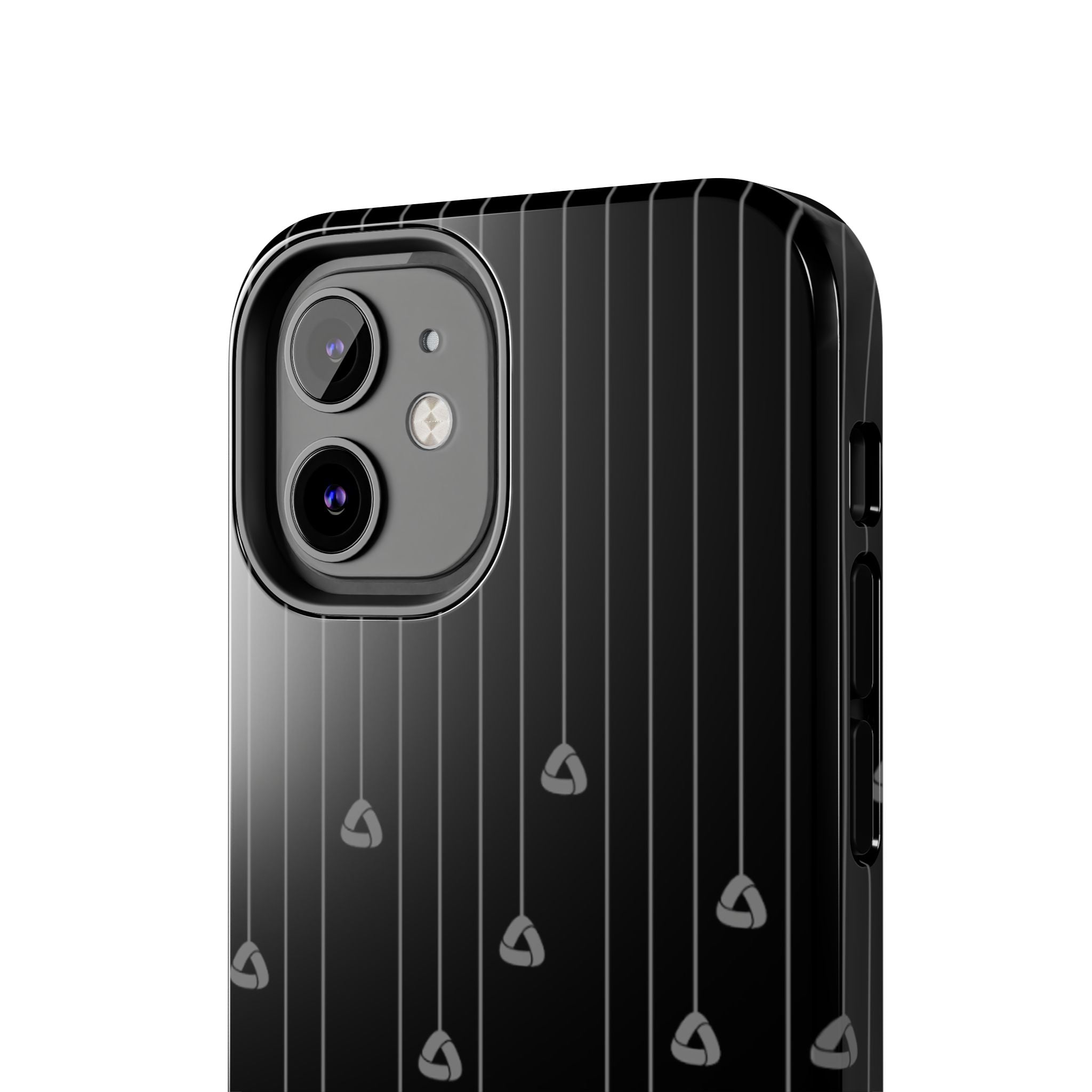 Tough Phone Case — Minimal Black Droplet Pattern, Protective Gloss Finish