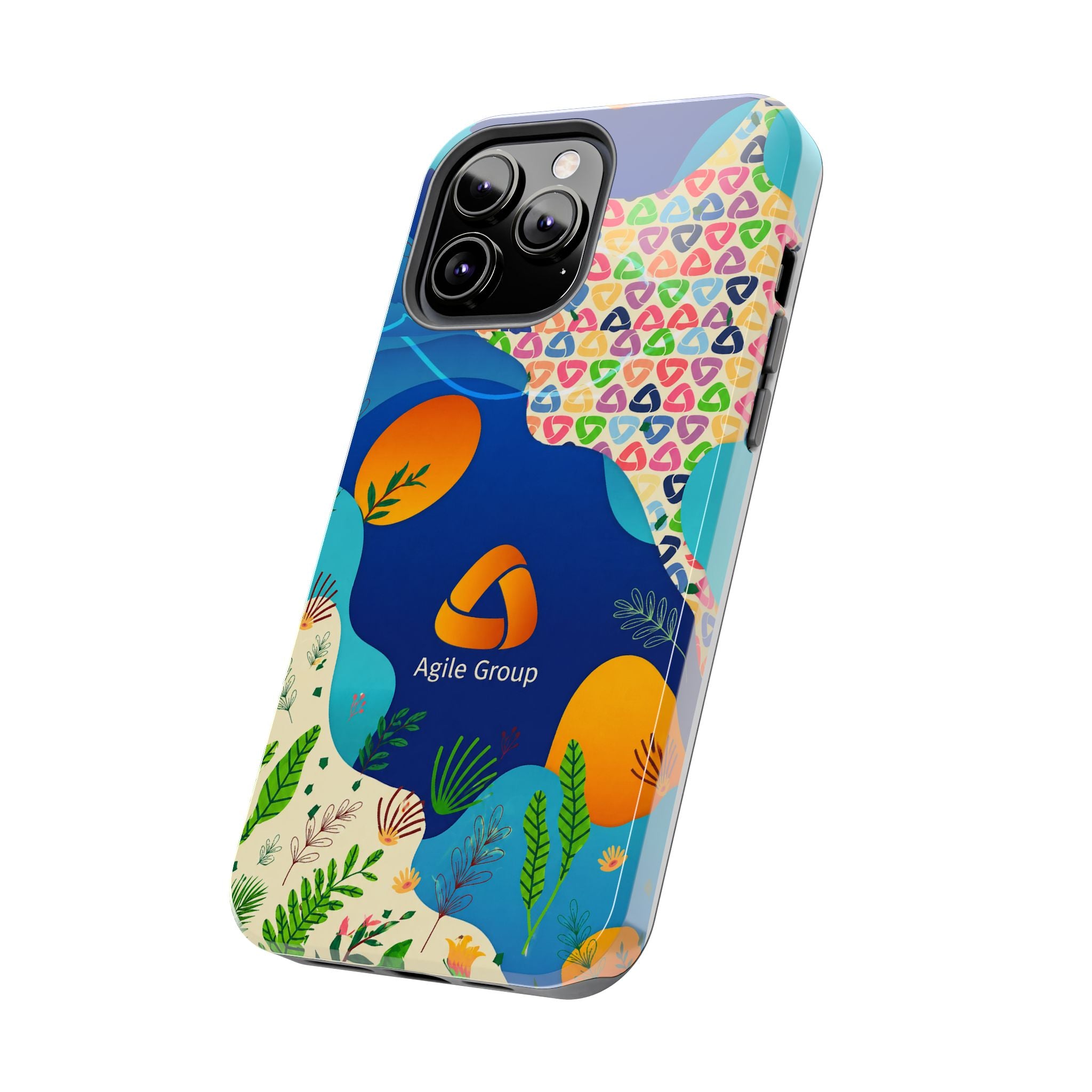 Agile Group Branded Tough Phone Case — Colorful Botanical Logo Design