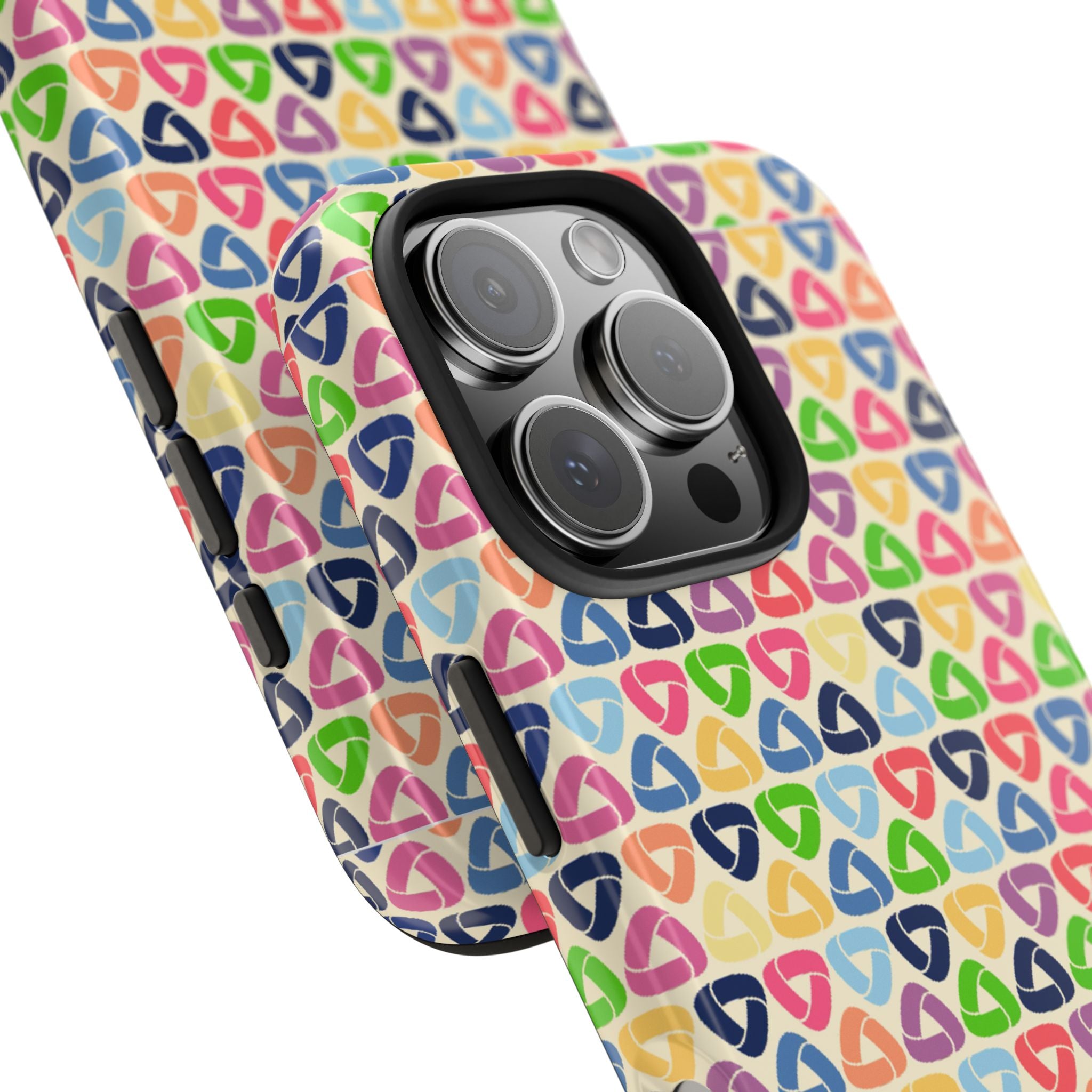 Colorful Geometric Pattern Tough Phone Case — Protective iPhone Cover