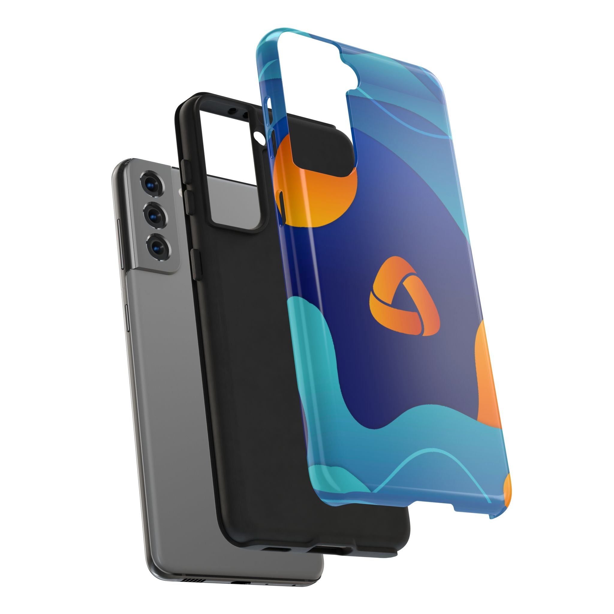 Abstract Blue Orange Wave phone case | Tough Phone Cases