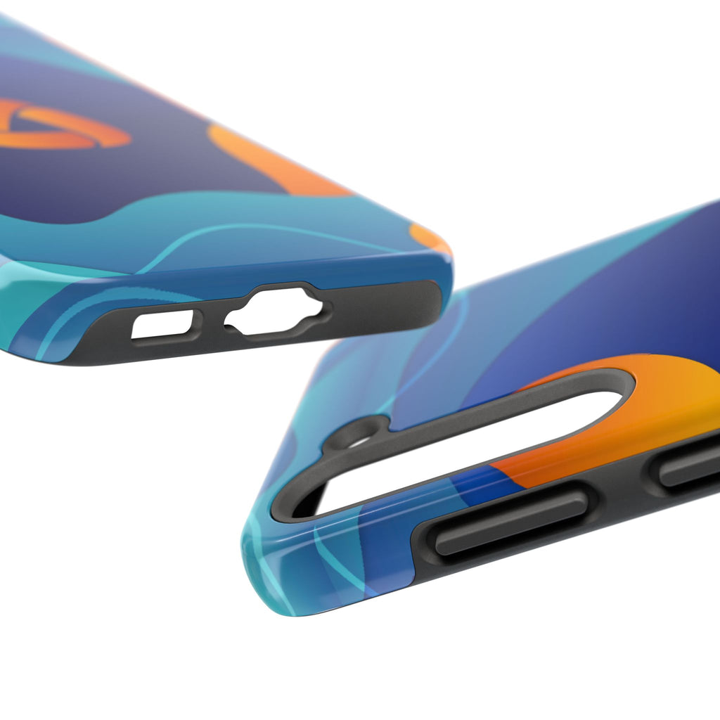 Abstract Blue Orange Wave phone case | Tough Phone Cases