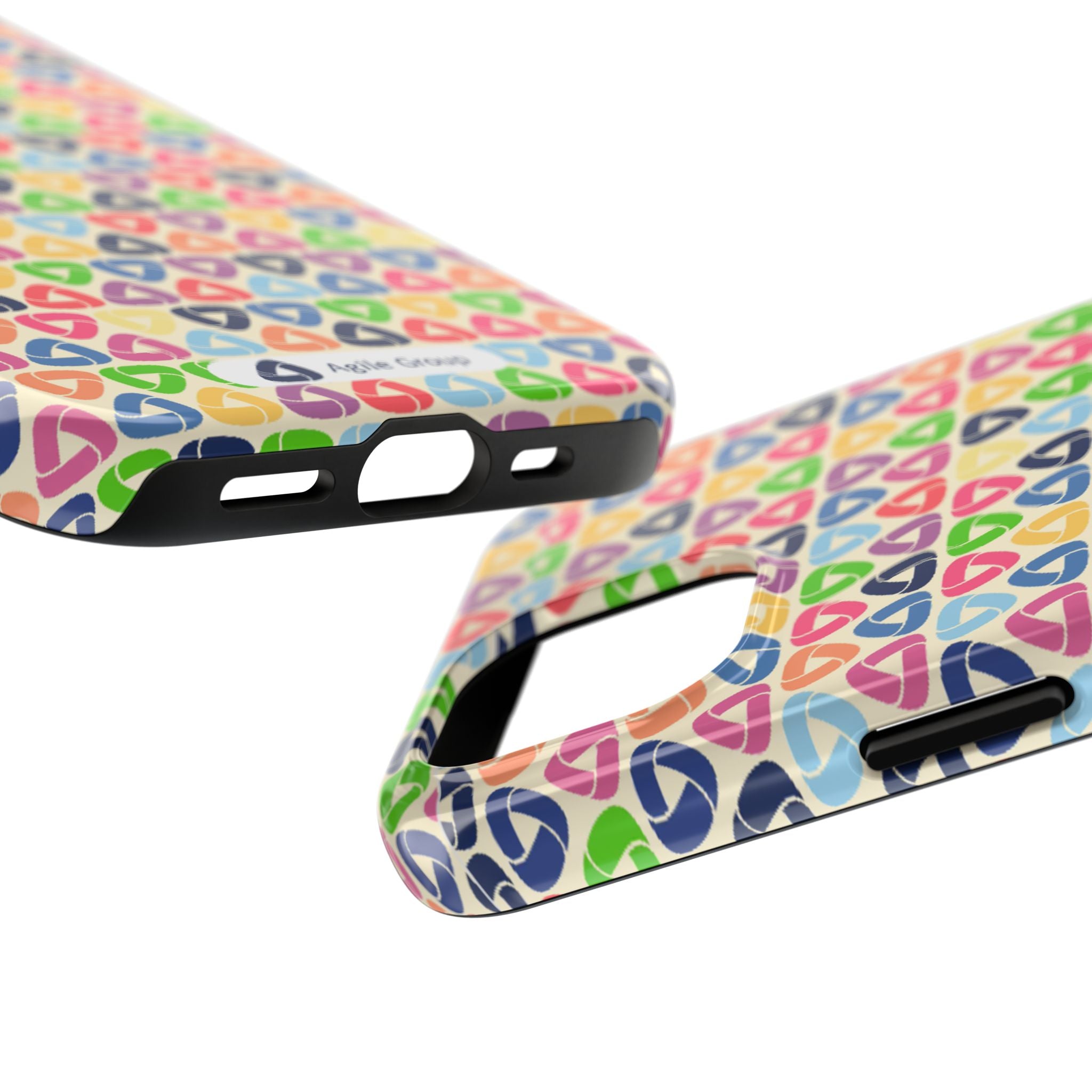 Colorful Geometric Pattern Tough Phone Case — Protective iPhone Cover