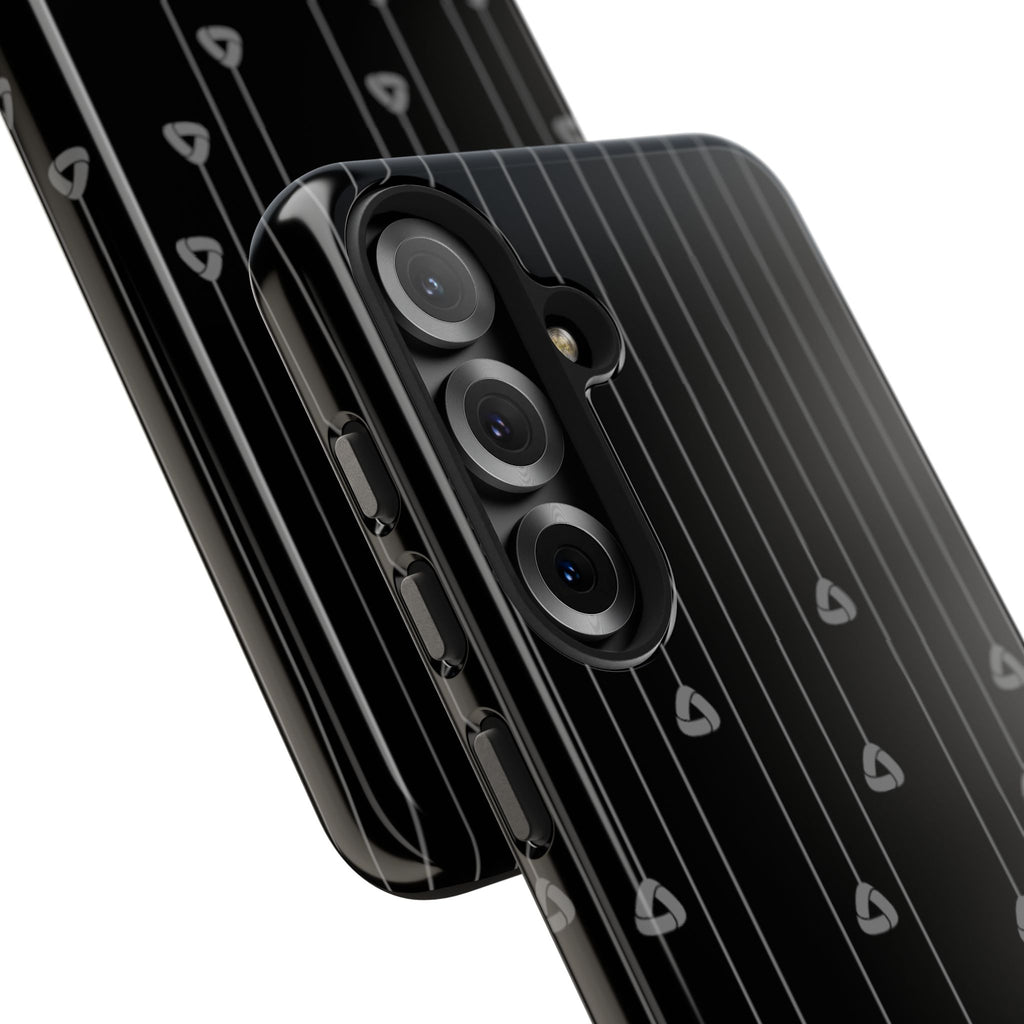 Tough Phone Case — Minimal Black Droplet Pattern, Protective Gloss Finish