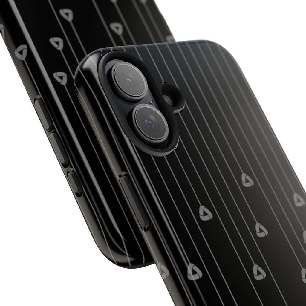Tough Phone Case — Minimal Black Droplet Pattern, Protective Gloss Finish