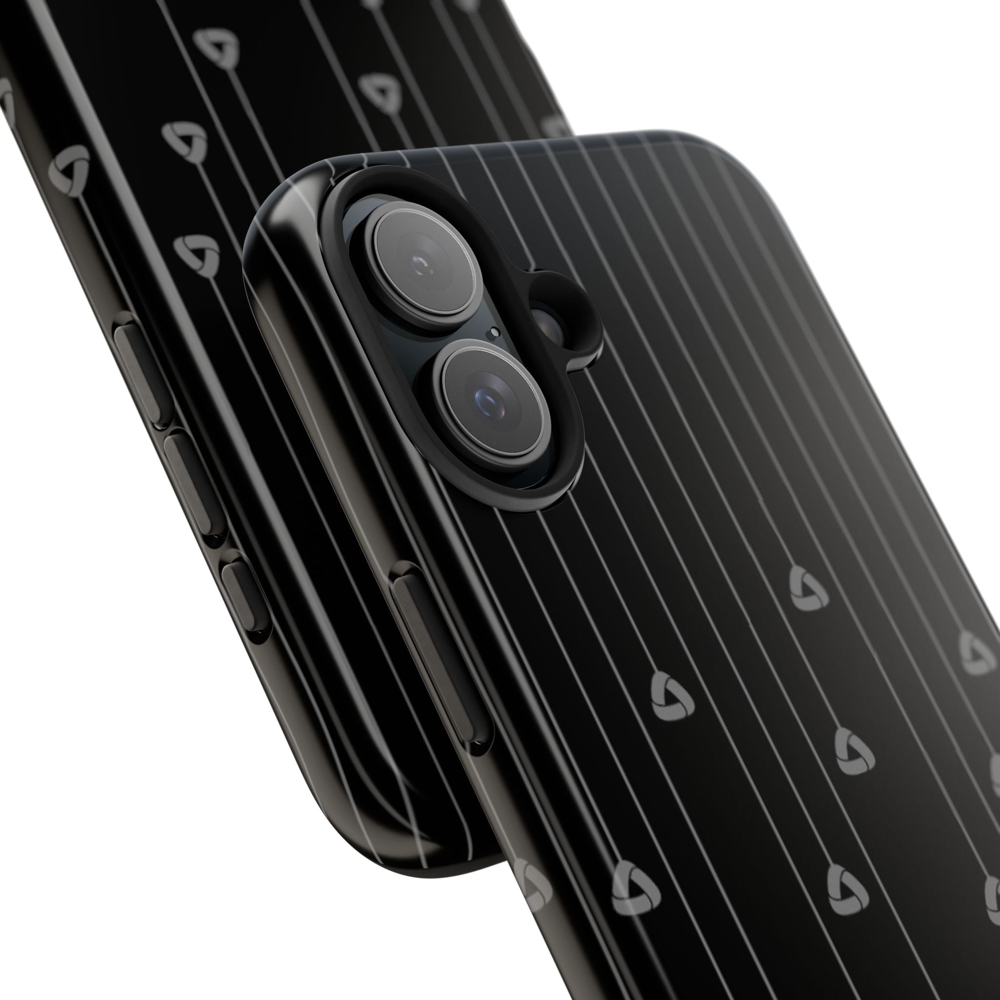 Tough Phone Case — Minimal Black Droplet Pattern, Protective Gloss Finish