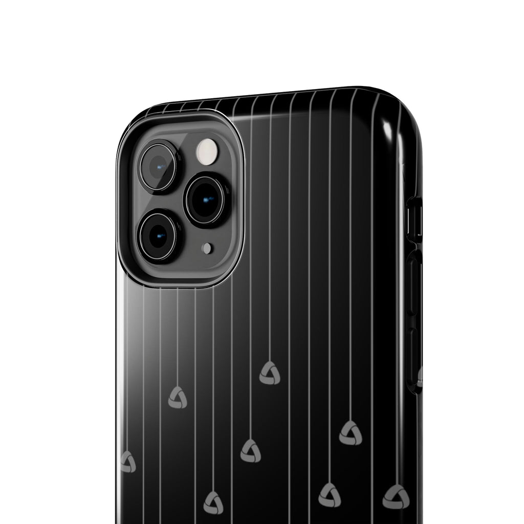 Tough Phone Case — Minimal Black Droplet Pattern, Protective Gloss Finish