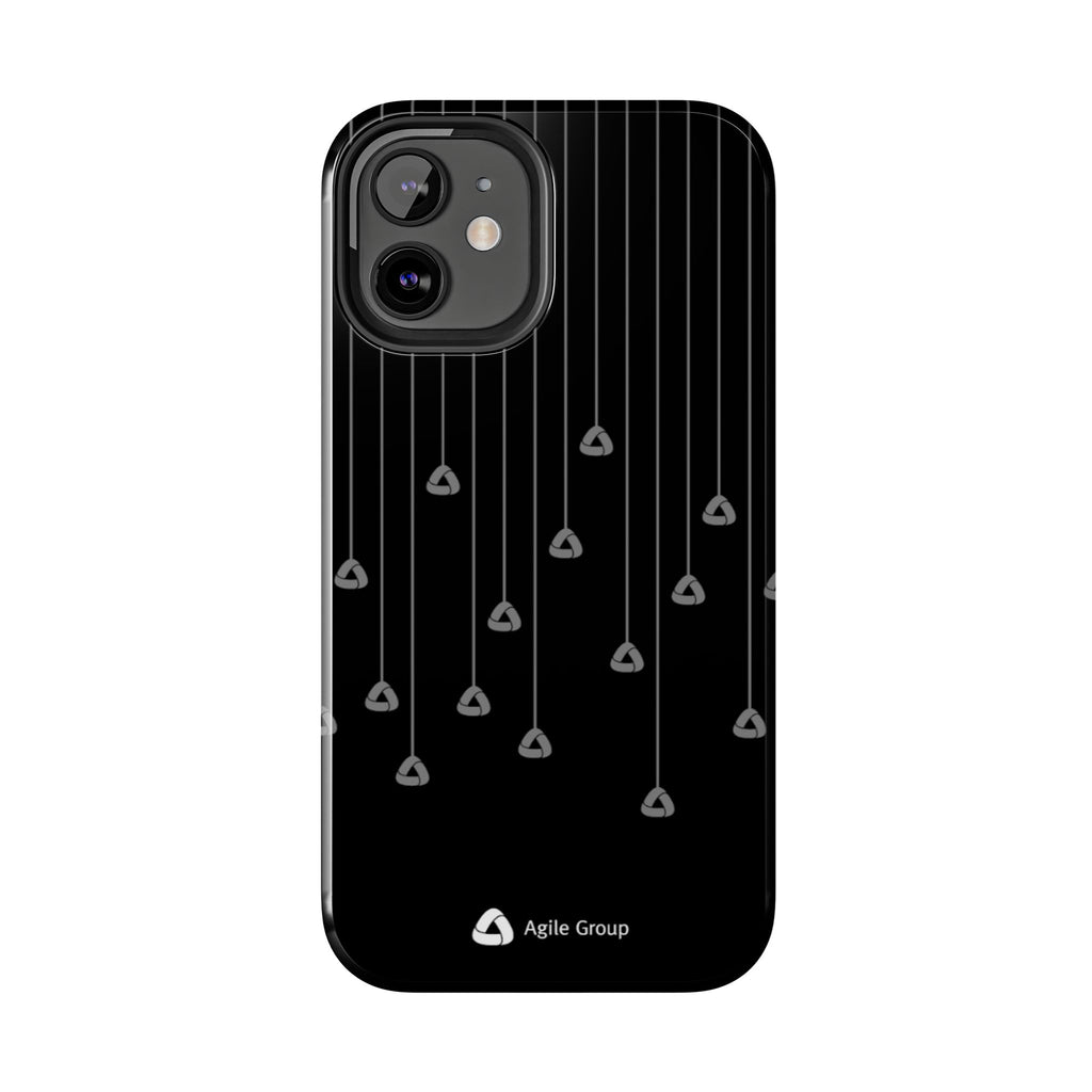 Tough Phone Case — Minimal Black Droplet Pattern, Protective Gloss Finish
