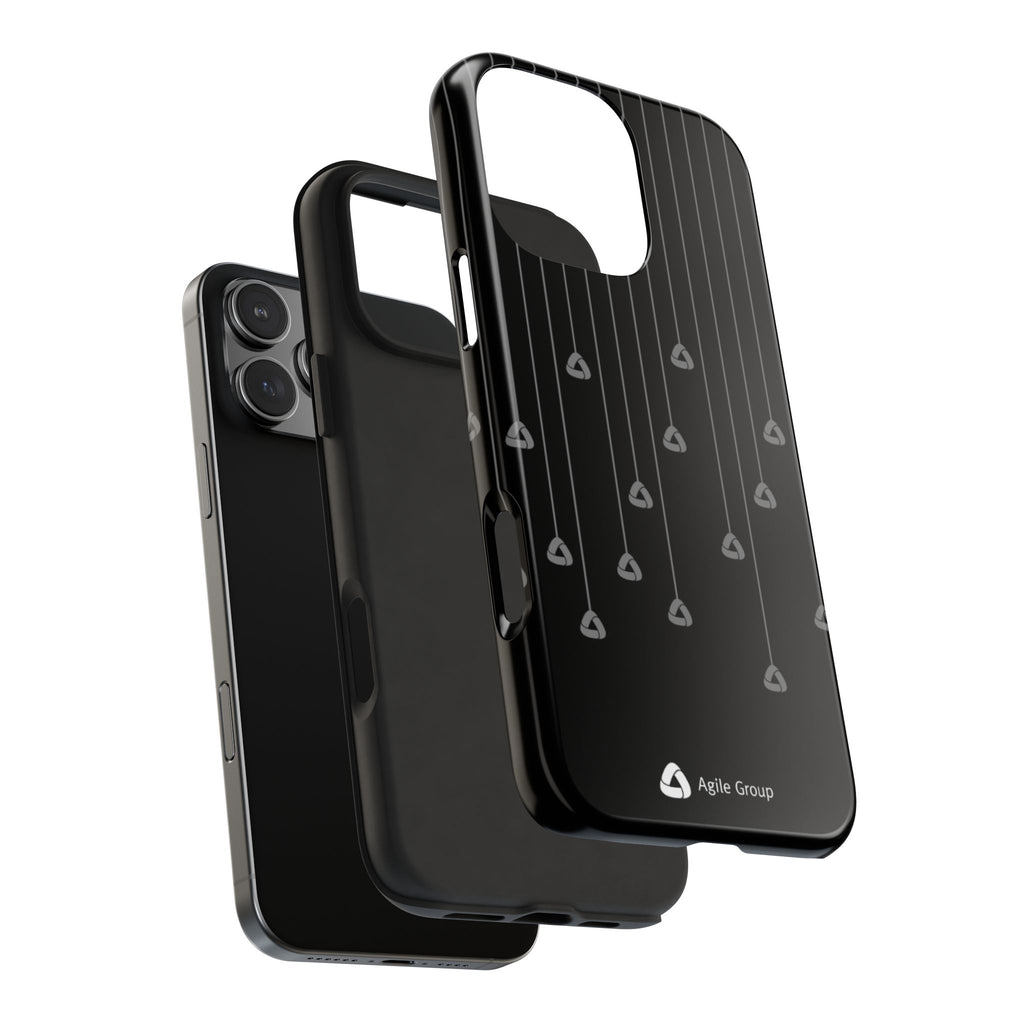 Tough Phone Case — Minimal Black Droplet Pattern, Protective Gloss Finish