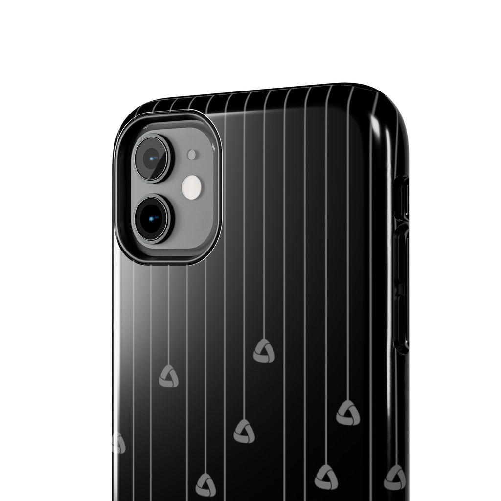Tough Phone Case — Minimal Black Droplet Pattern, Protective Gloss Finish