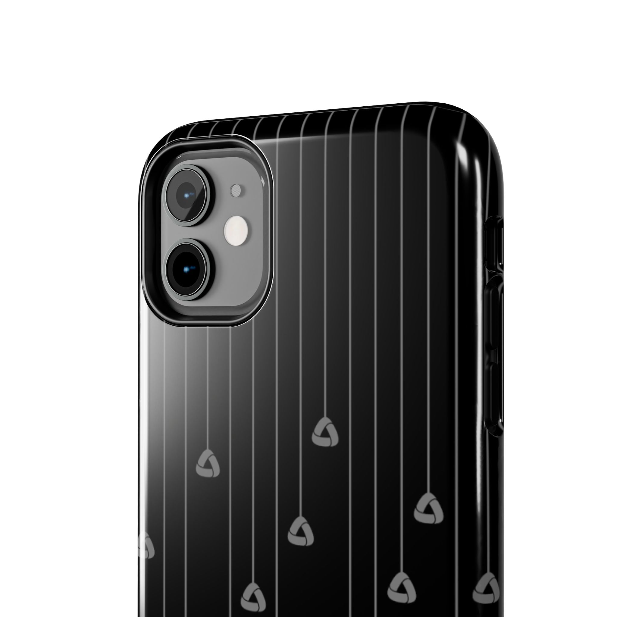 Tough Phone Case — Minimal Black Droplet Pattern, Protective Gloss Finish