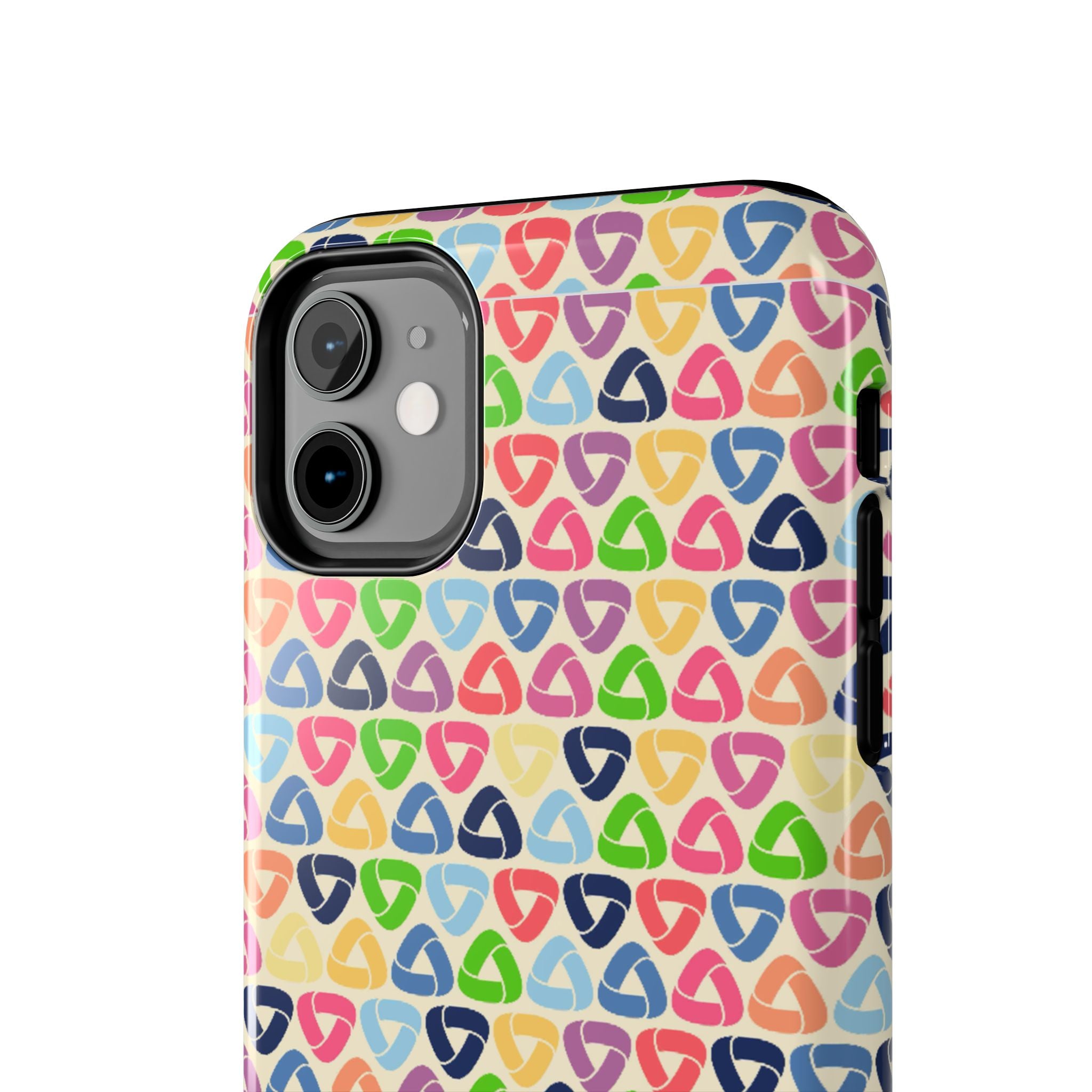 Colorful Geometric Pattern Tough Phone Case — Protective iPhone Cover