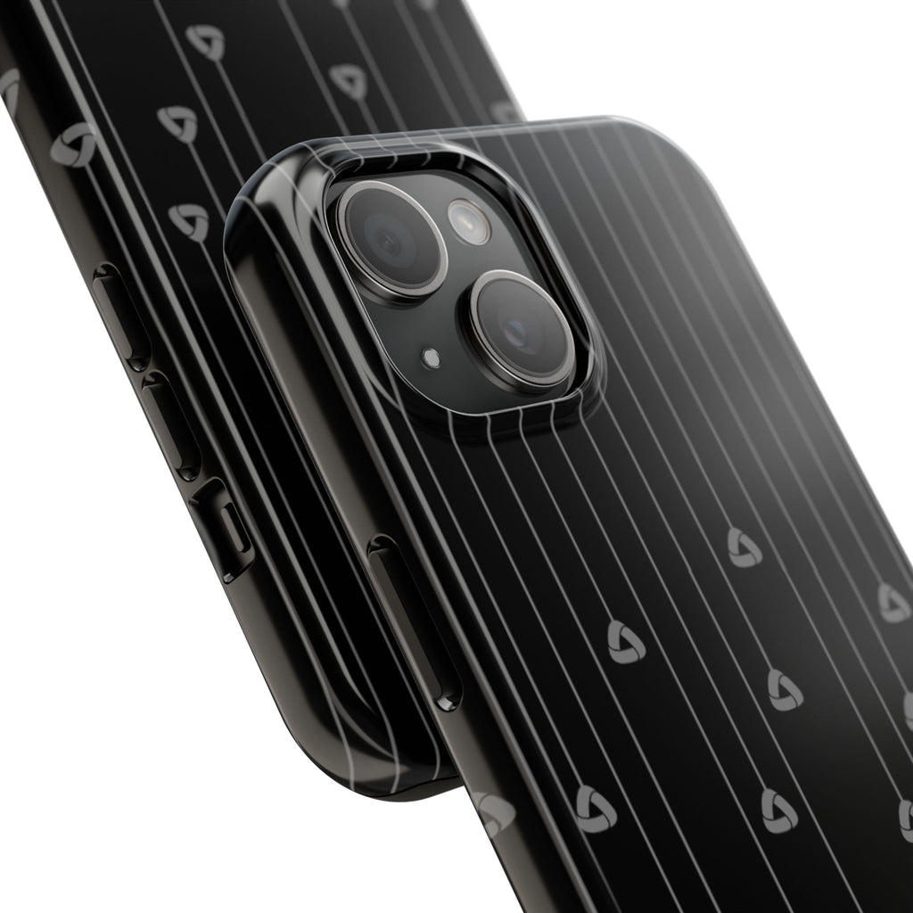 Tough Phone Case — Minimal Black Droplet Pattern, Protective Gloss Finish