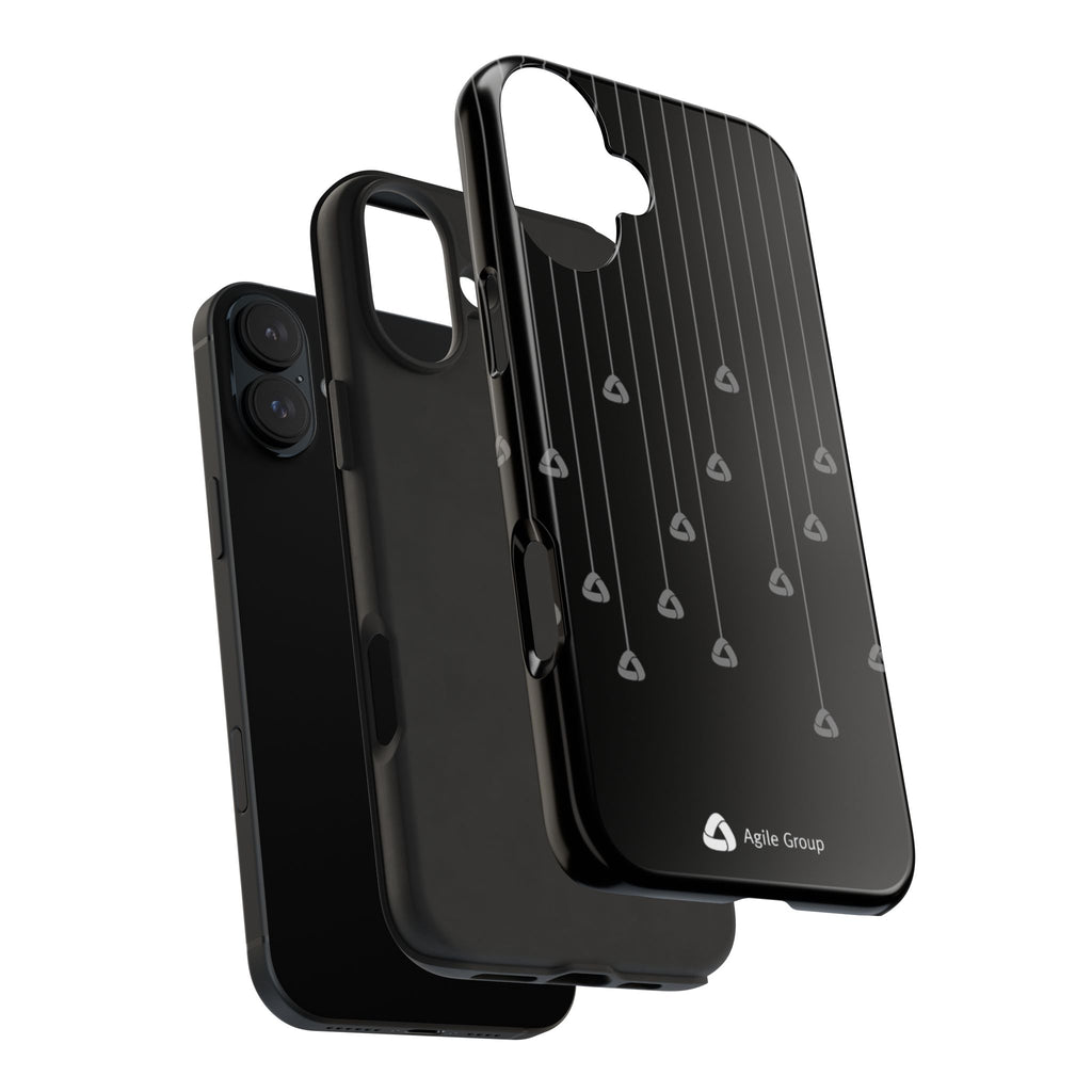 Tough Phone Case — Minimal Black Droplet Pattern, Protective Gloss Finish