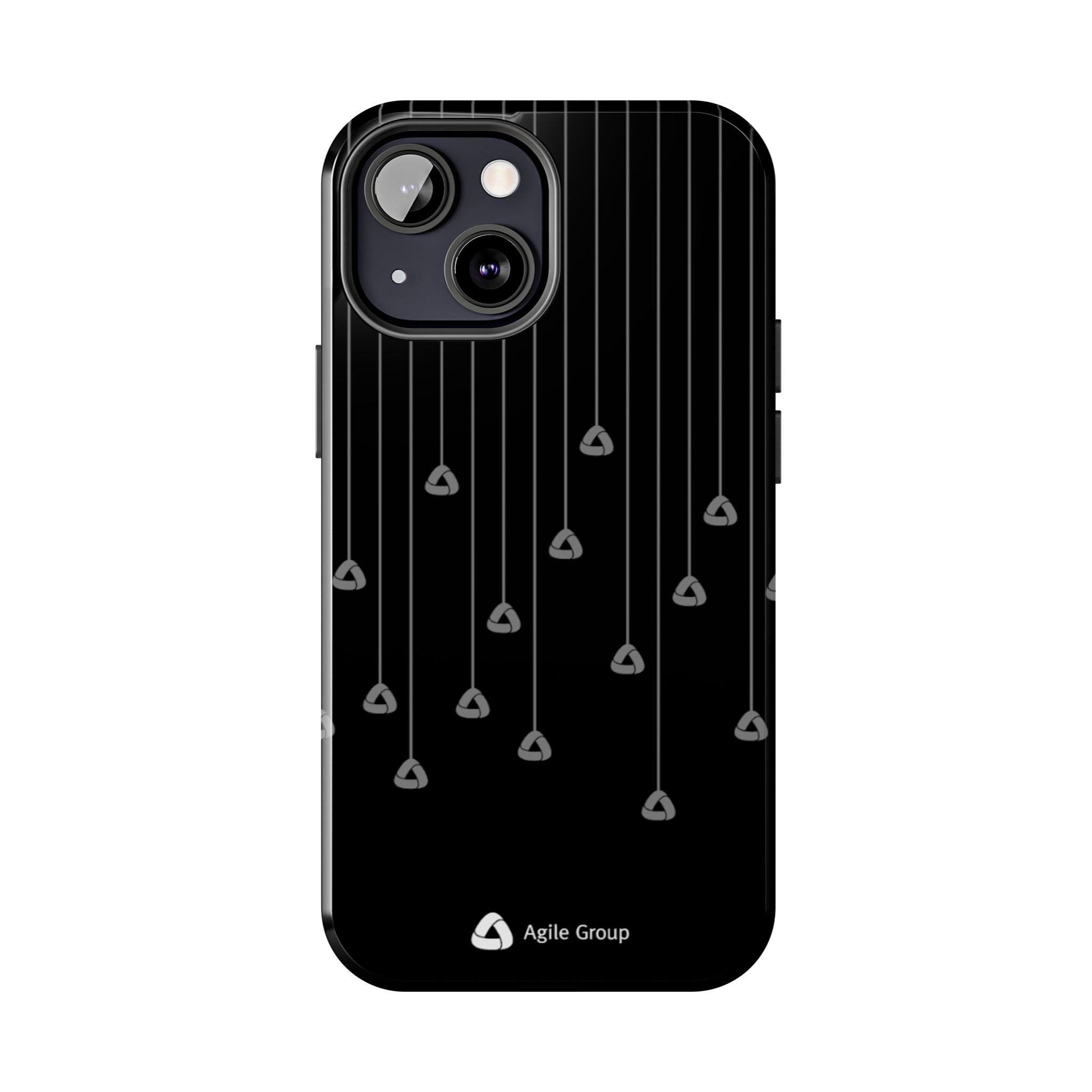 Tough Phone Case — Minimal Black Droplet Pattern, Protective Gloss Finish