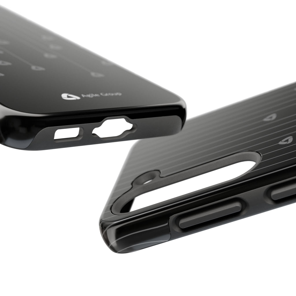 Tough Phone Case — Minimal Black Droplet Pattern, Protective Gloss Finish