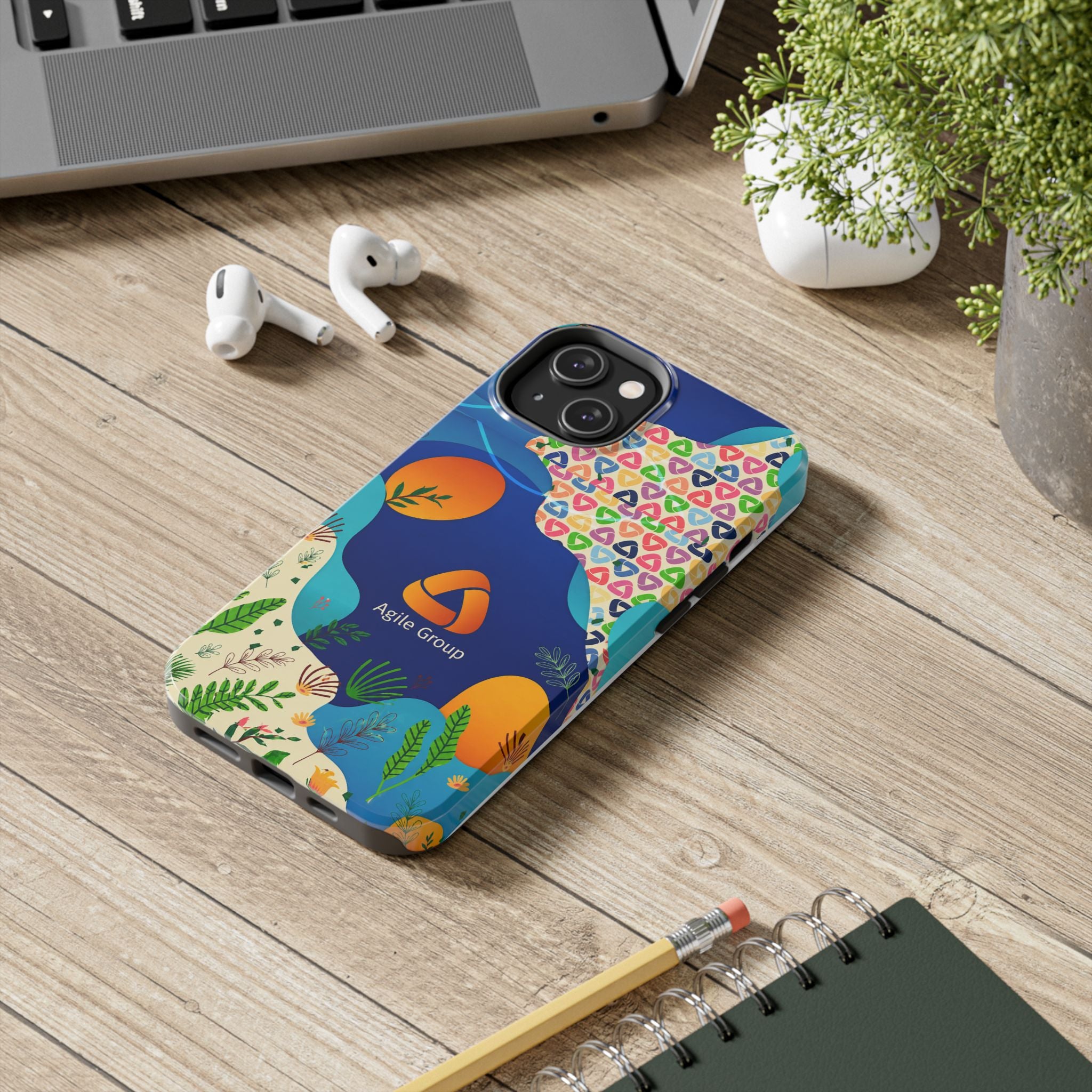 Agile Group Branded Tough Phone Case — Colorful Botanical Logo Design