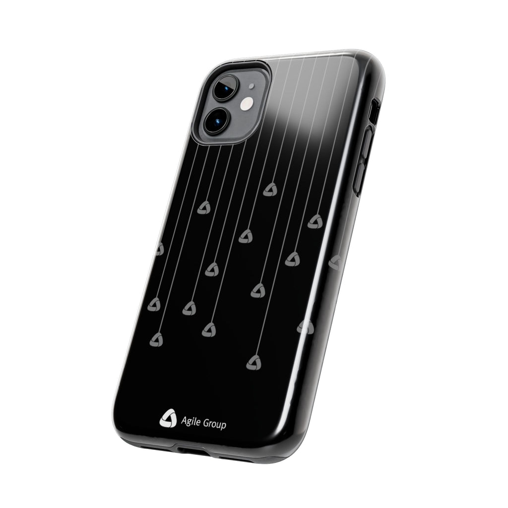 Tough Phone Case — Minimal Black Droplet Pattern, Protective Gloss Finish