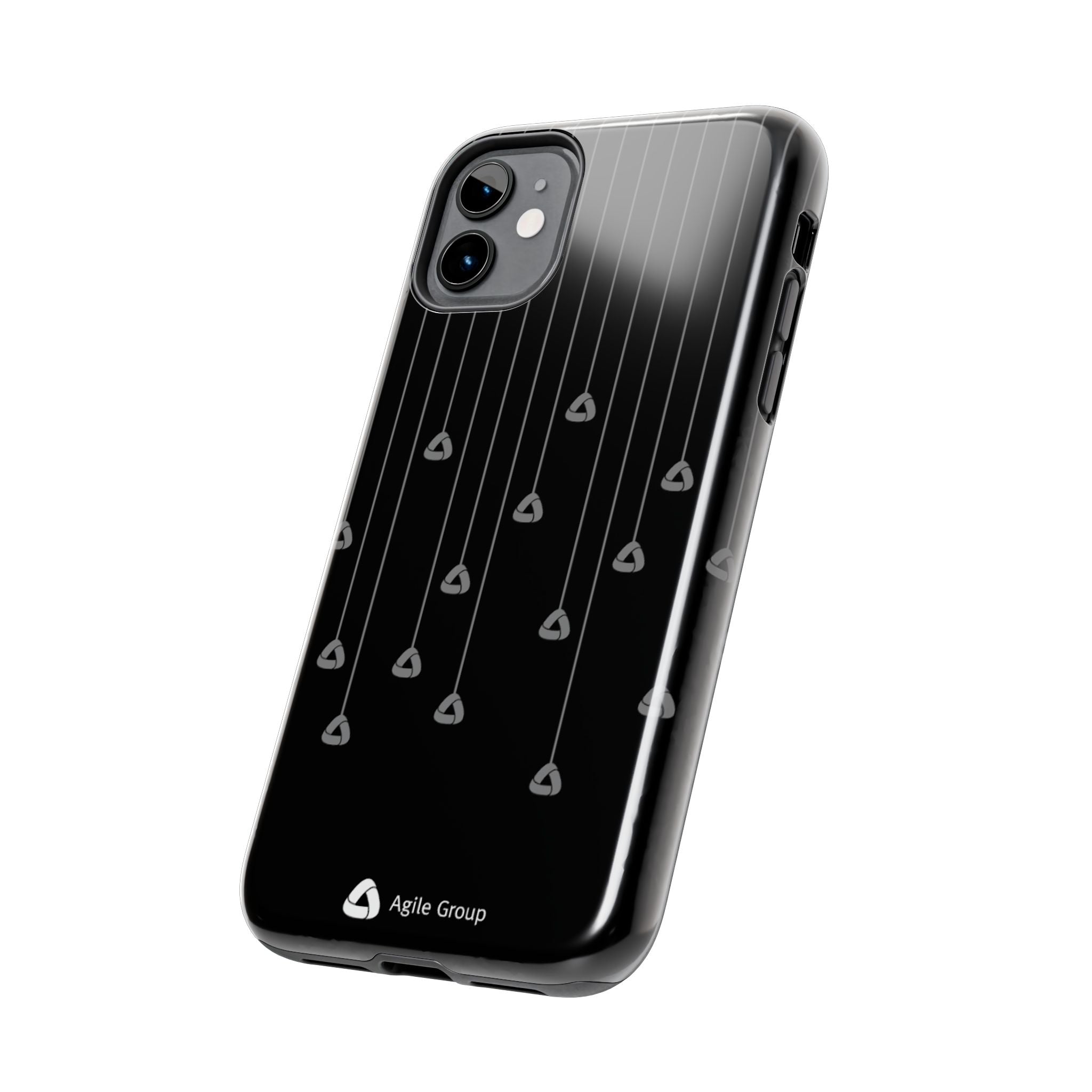 Tough Phone Case — Minimal Black Droplet Pattern, Protective Gloss Finish