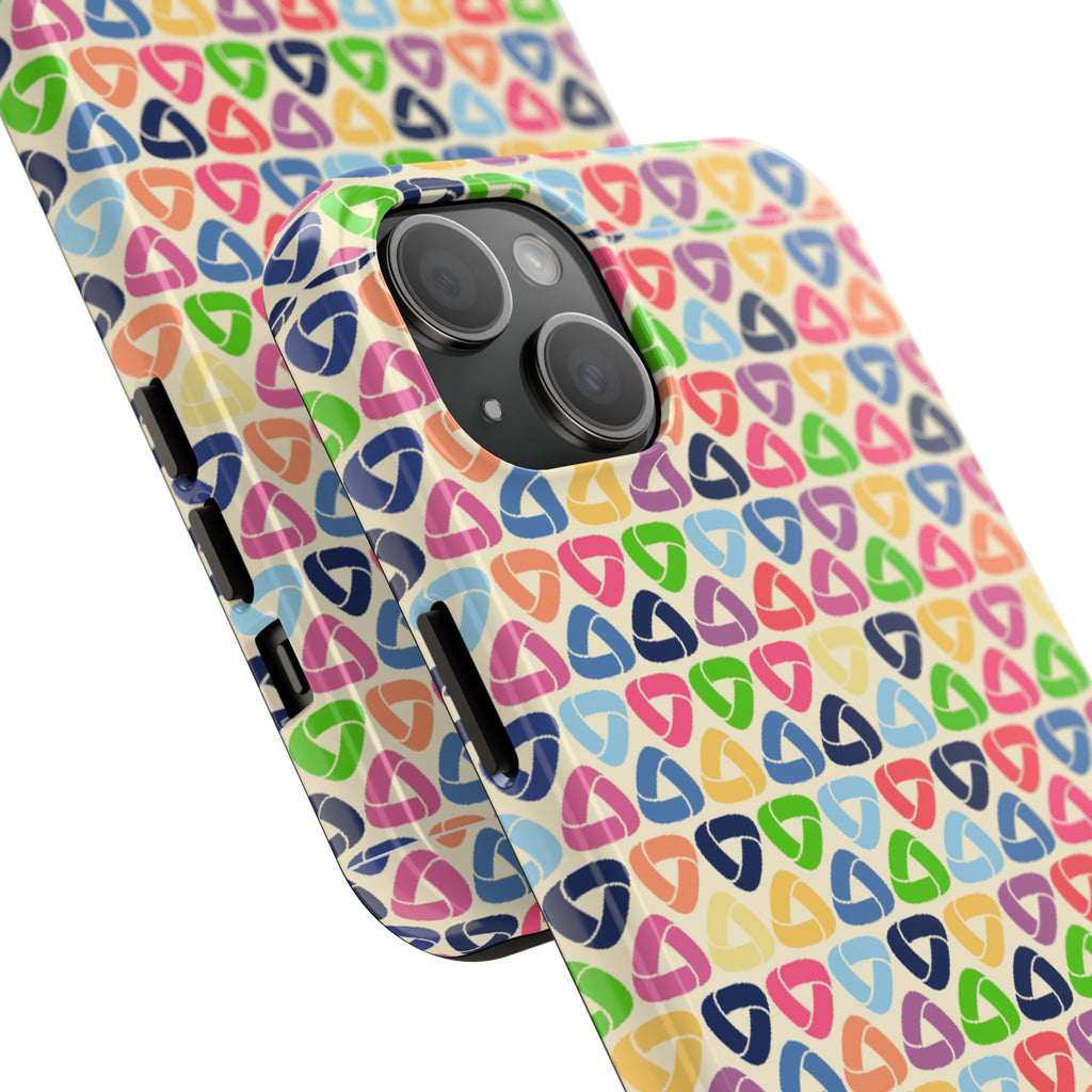 Colorful Geometric Pattern Tough Phone Case — Protective iPhone Cover