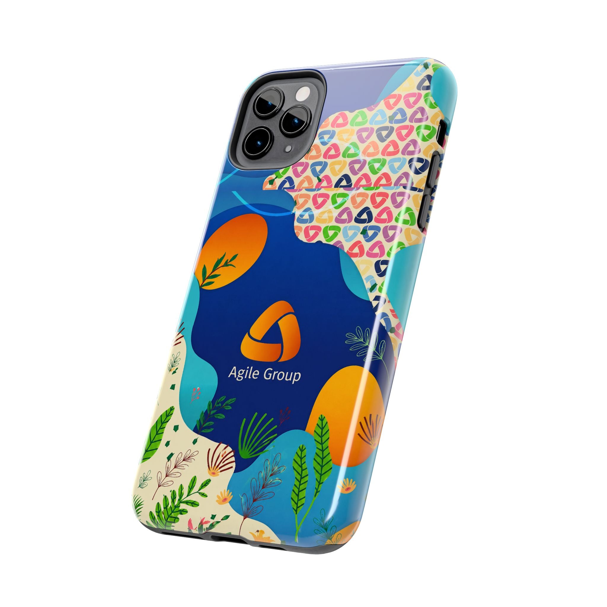 Agile Group Branded Tough Phone Case — Colorful Botanical Logo Design