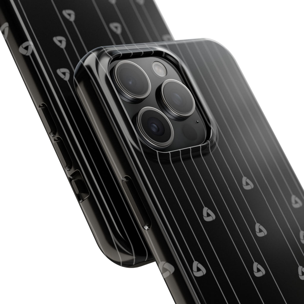 Tough Phone Case — Minimal Black Droplet Pattern, Protective Gloss Finish