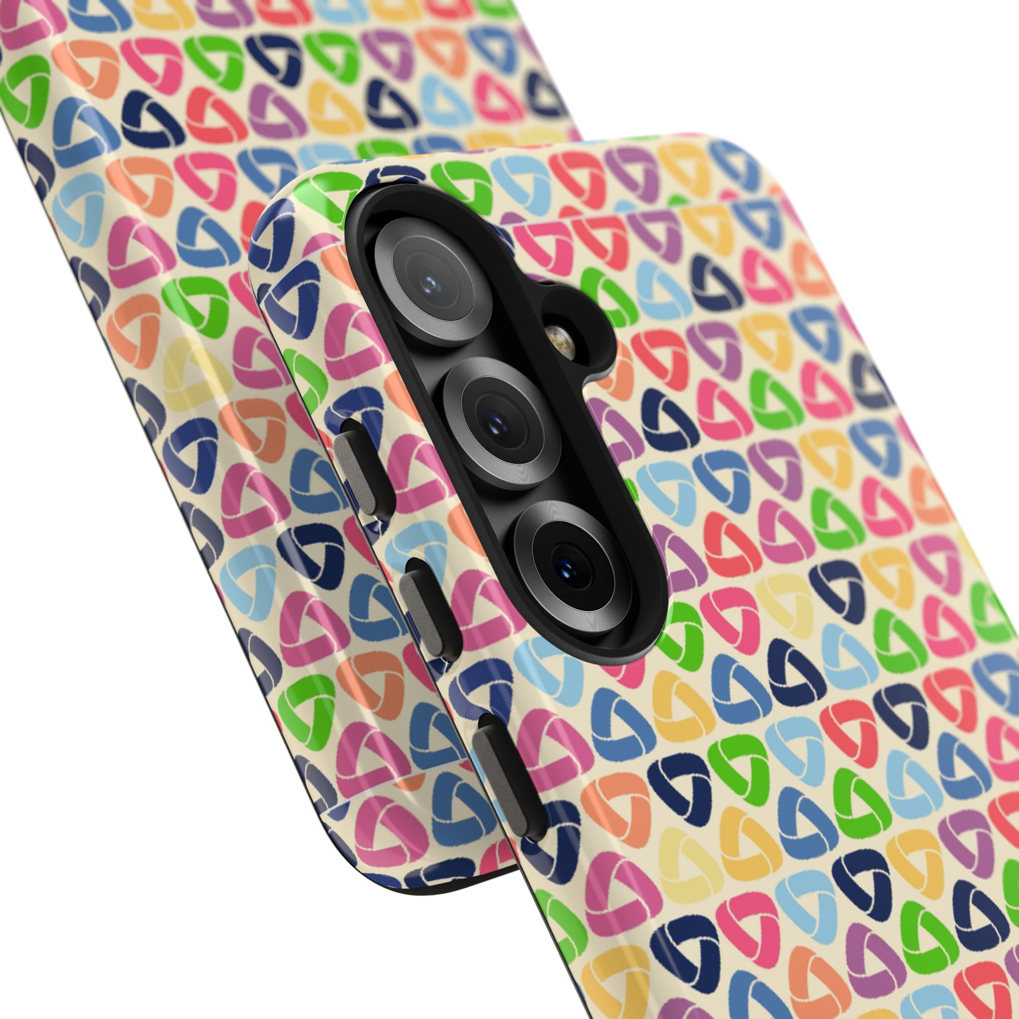 Colorful Geometric Pattern Tough Phone Case — Protective iPhone Cover