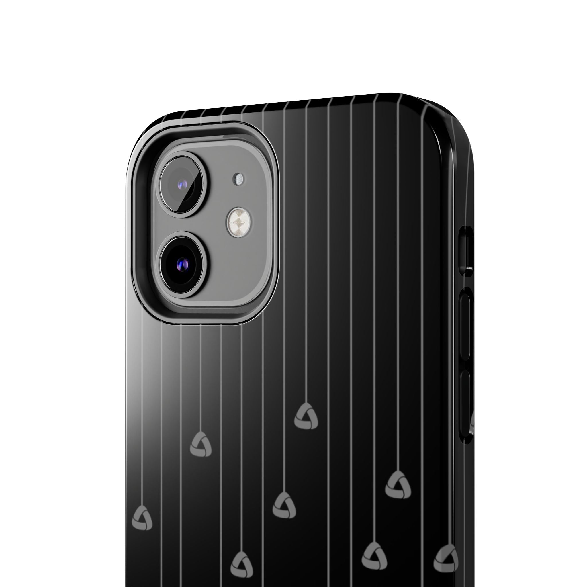 Tough Phone Case — Minimal Black Droplet Pattern, Protective Gloss Finish