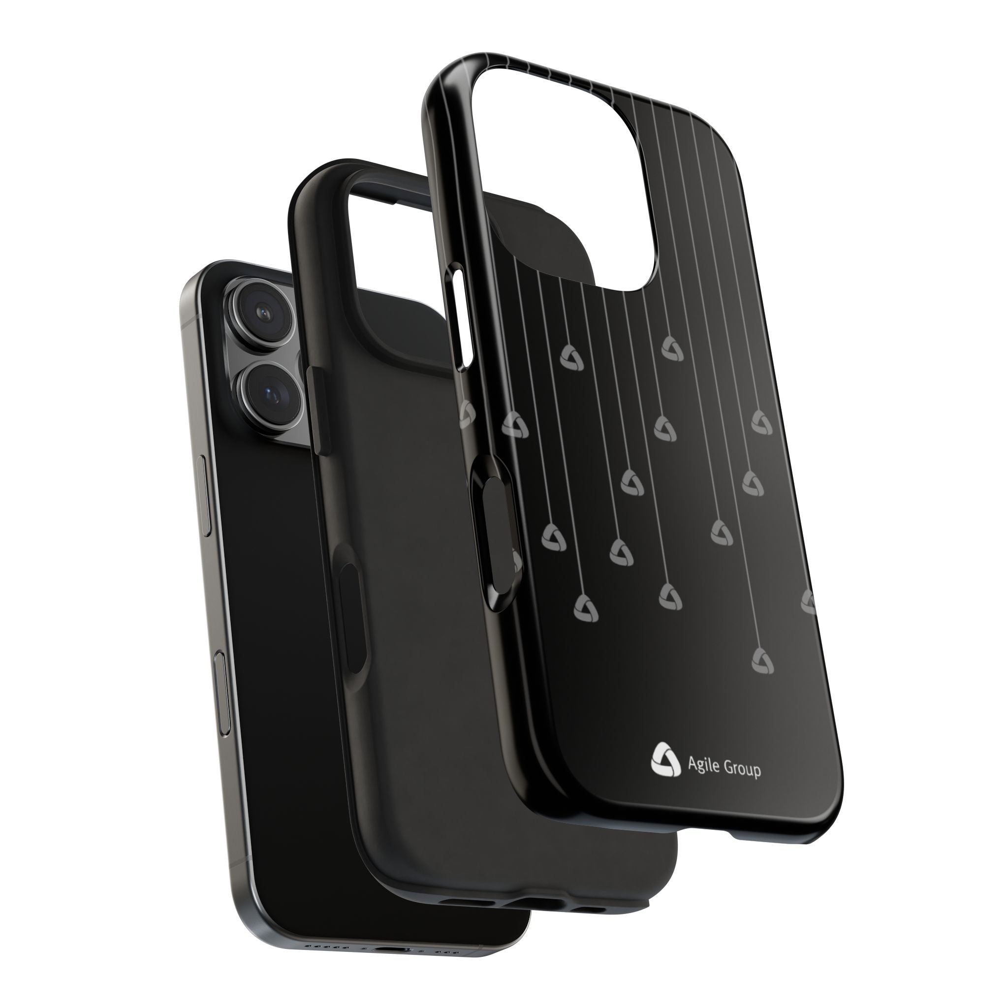 Tough Phone Case — Minimal Black Droplet Pattern, Protective Gloss Finish