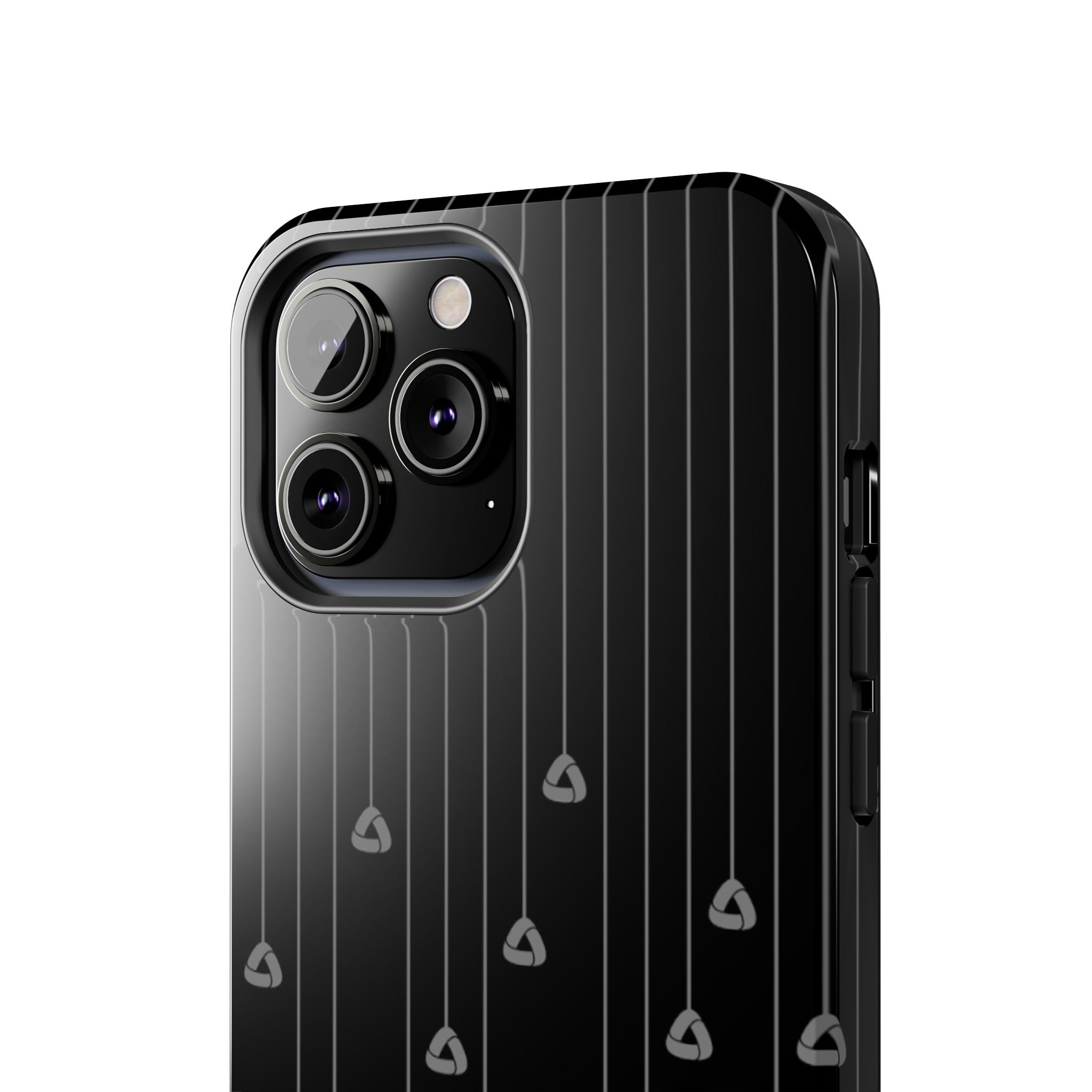 Tough Phone Case — Minimal Black Droplet Pattern, Protective Gloss Finish