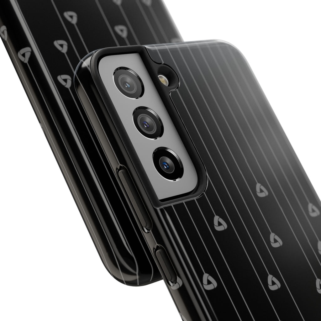 Tough Phone Case — Minimal Black Droplet Pattern, Protective Gloss Finish