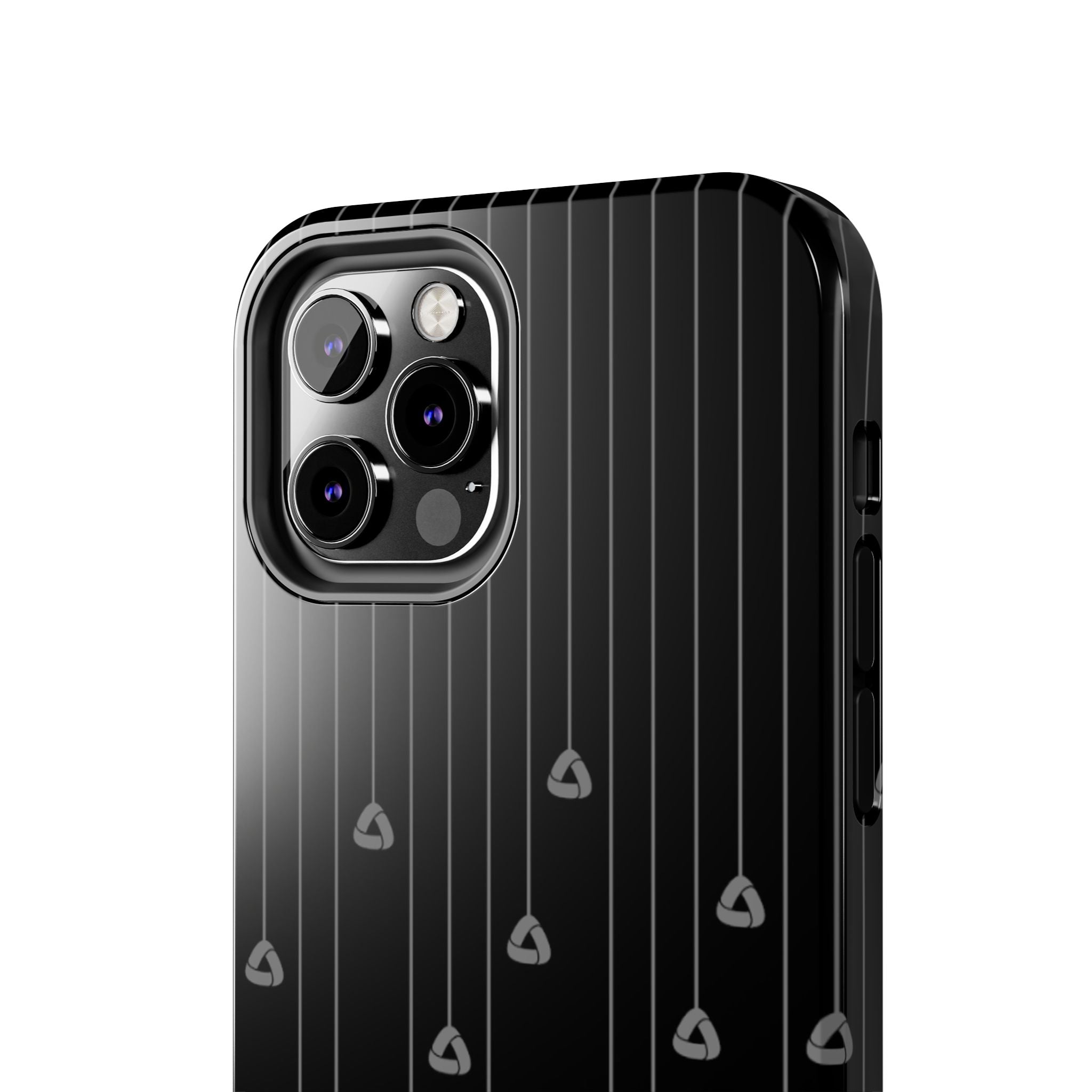 Tough Phone Case — Minimal Black Droplet Pattern, Protective Gloss Finish