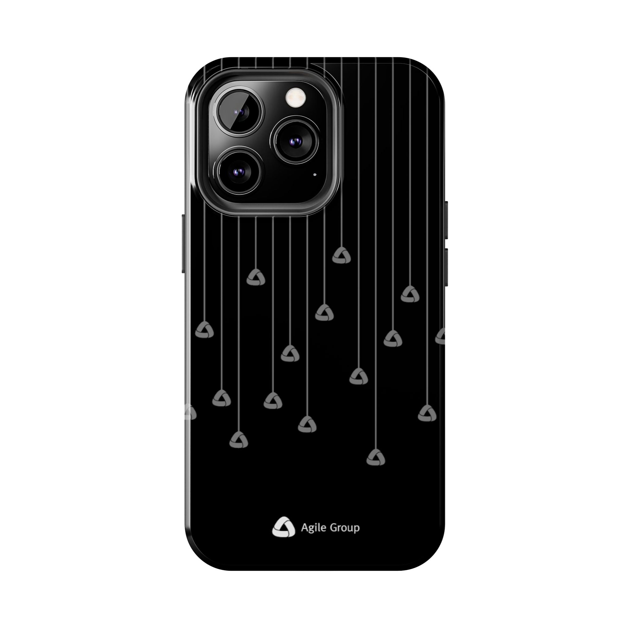 Tough Phone Case — Minimal Black Droplet Pattern, Protective Gloss Finish