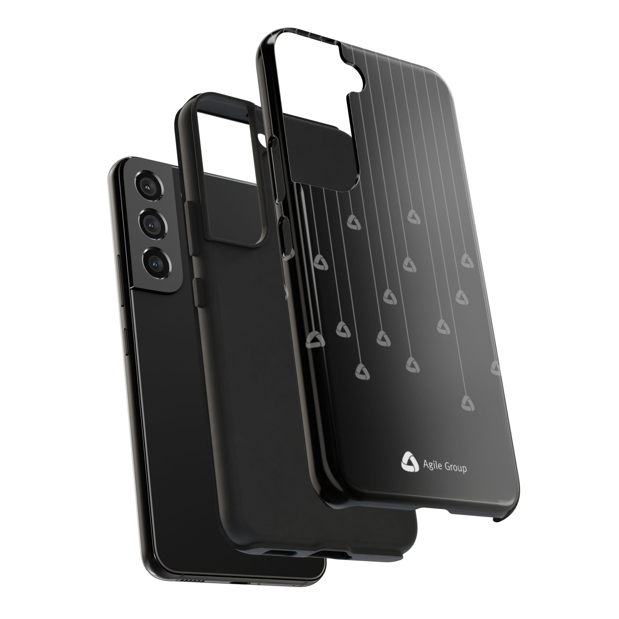 Tough Phone Case — Minimal Black Droplet Pattern, Protective Gloss Finish
