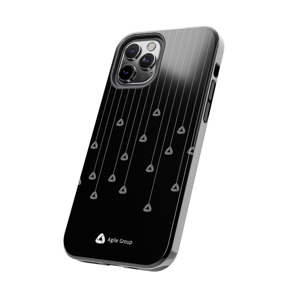 Tough Phone Case — Minimal Black Droplet Pattern, Protective Gloss Finish