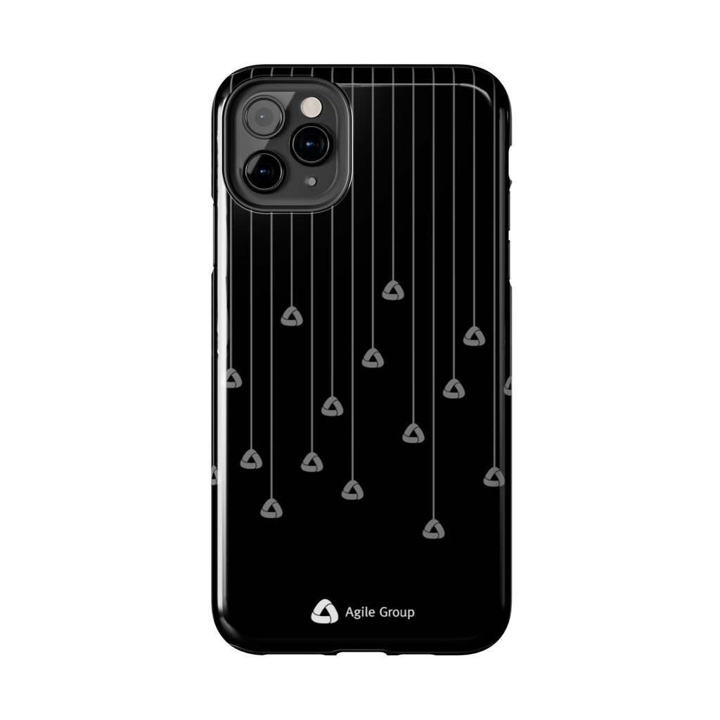 Tough Phone Case — Minimal Black Droplet Pattern, Protective Gloss Finish