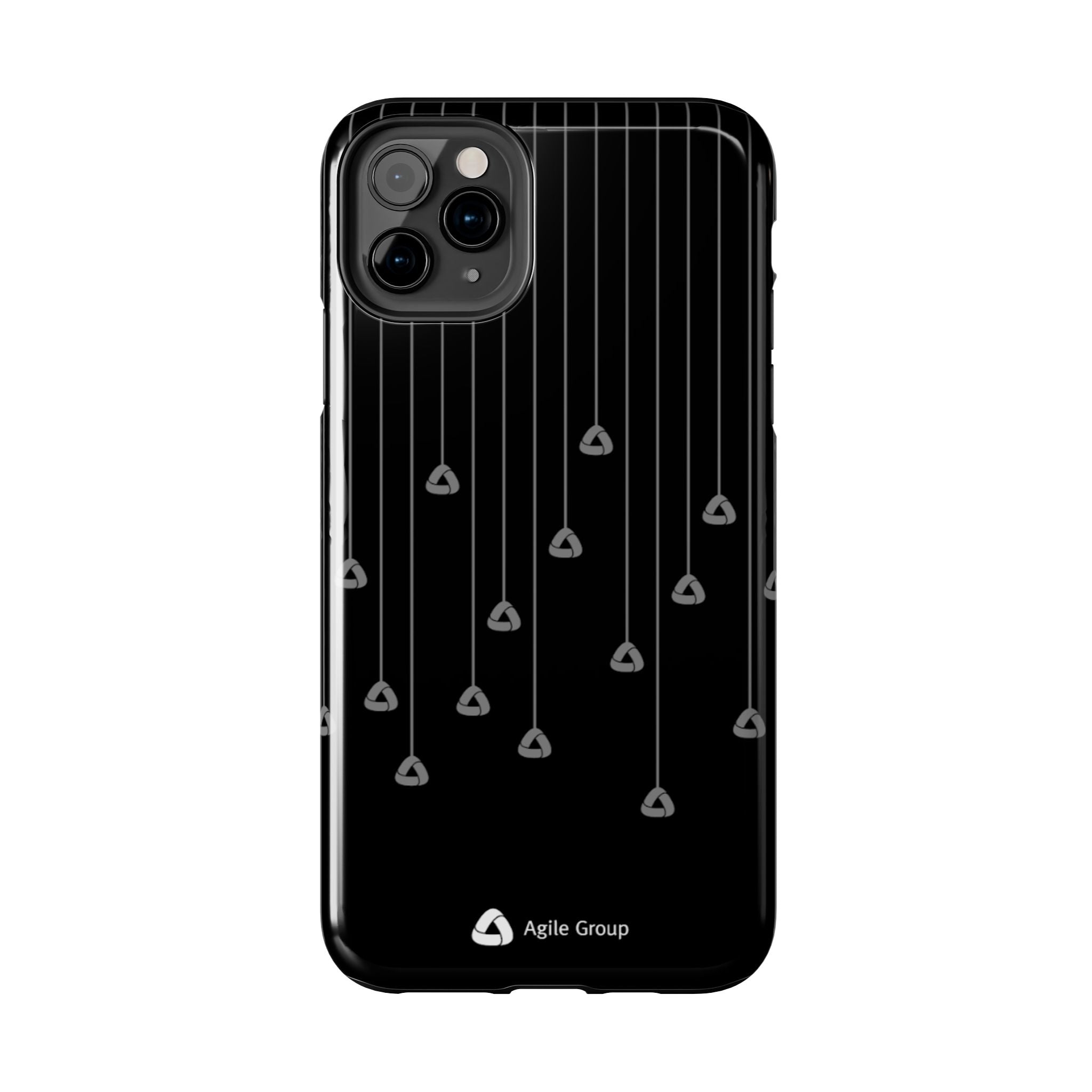 Tough Phone Case — Minimal Black Droplet Pattern, Protective Gloss Finish