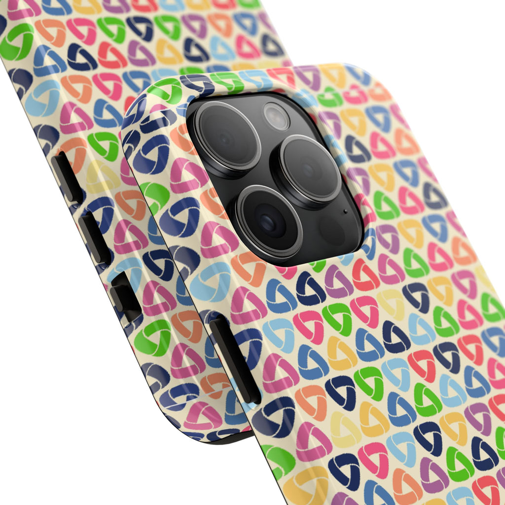 Colorful Geometric Pattern Tough Phone Case — Protective iPhone Cover