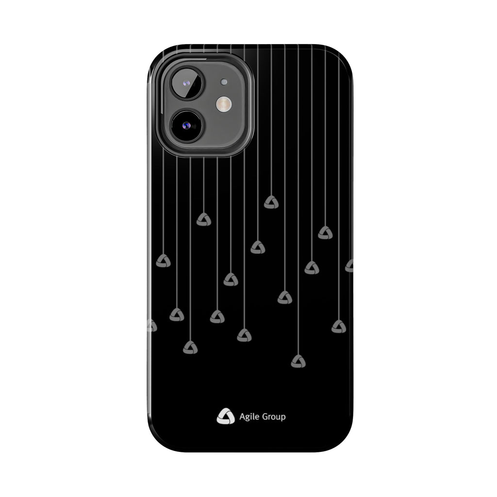 Tough Phone Case — Minimal Black Droplet Pattern, Protective Gloss Finish