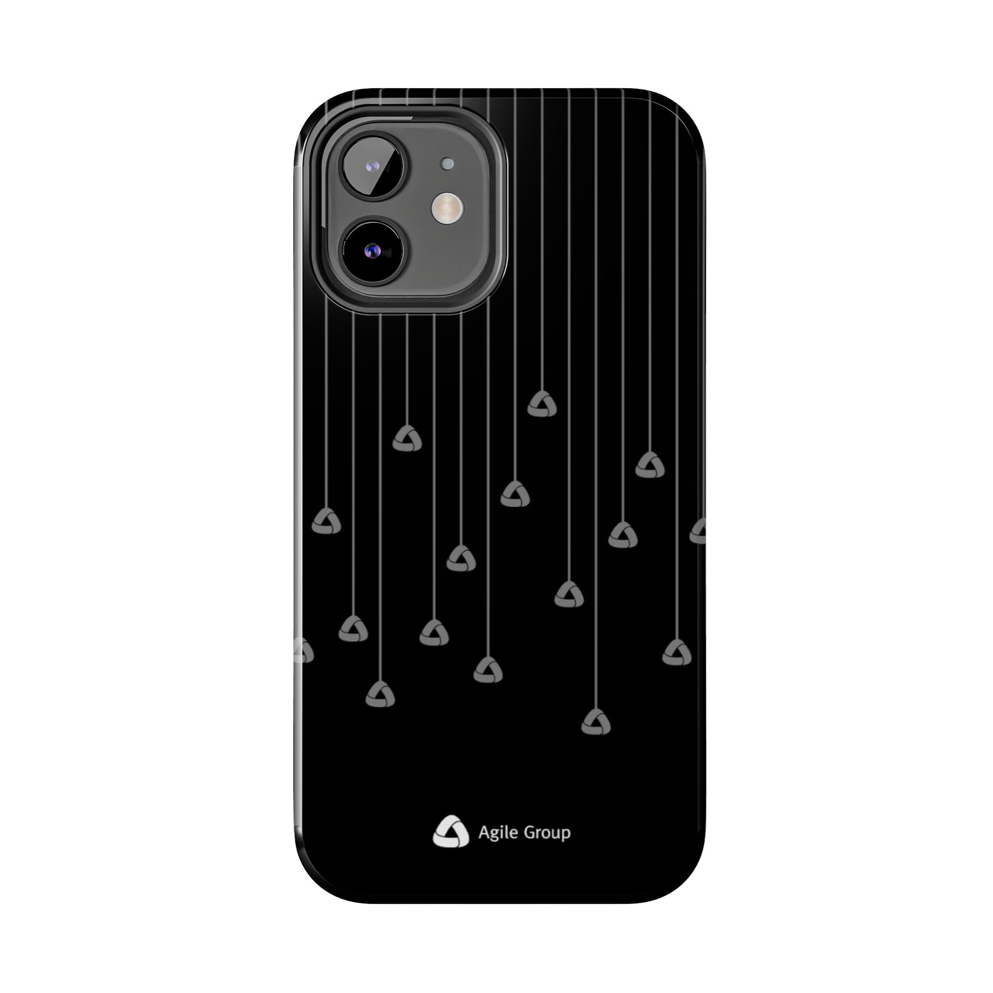 Tough Phone Case — Minimal Black Droplet Pattern, Protective Gloss Finish