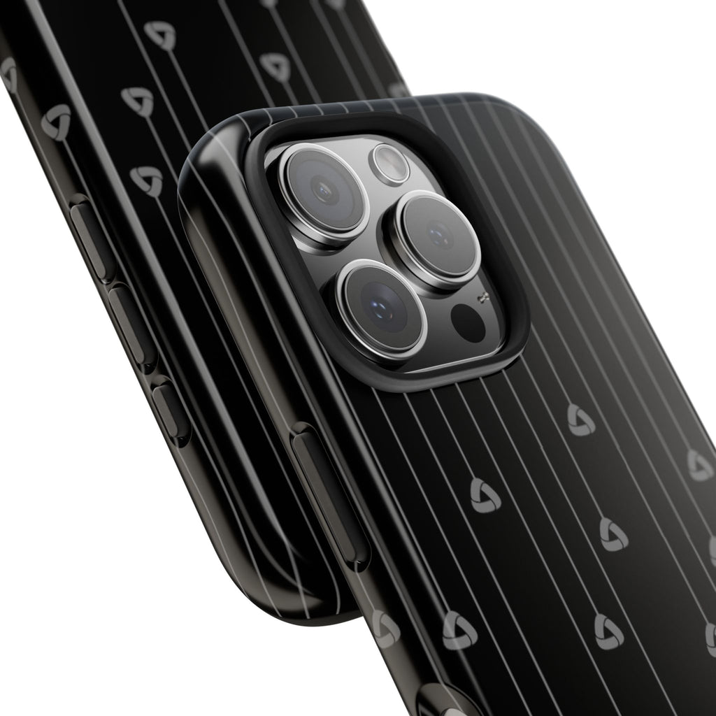 Tough Phone Case — Minimal Black Droplet Pattern, Protective Gloss Finish