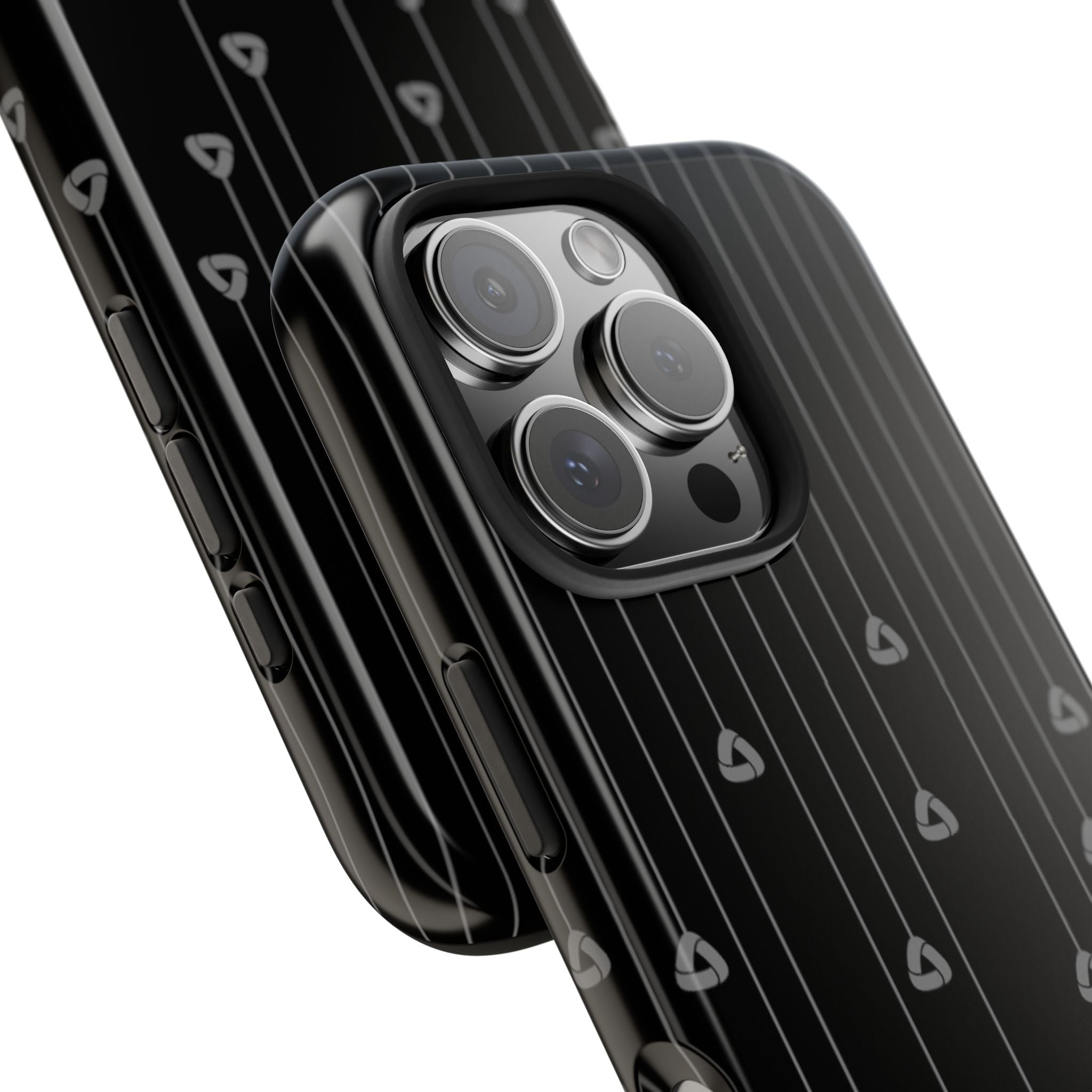 Tough Phone Case — Minimal Black Droplet Pattern, Protective Gloss Finish